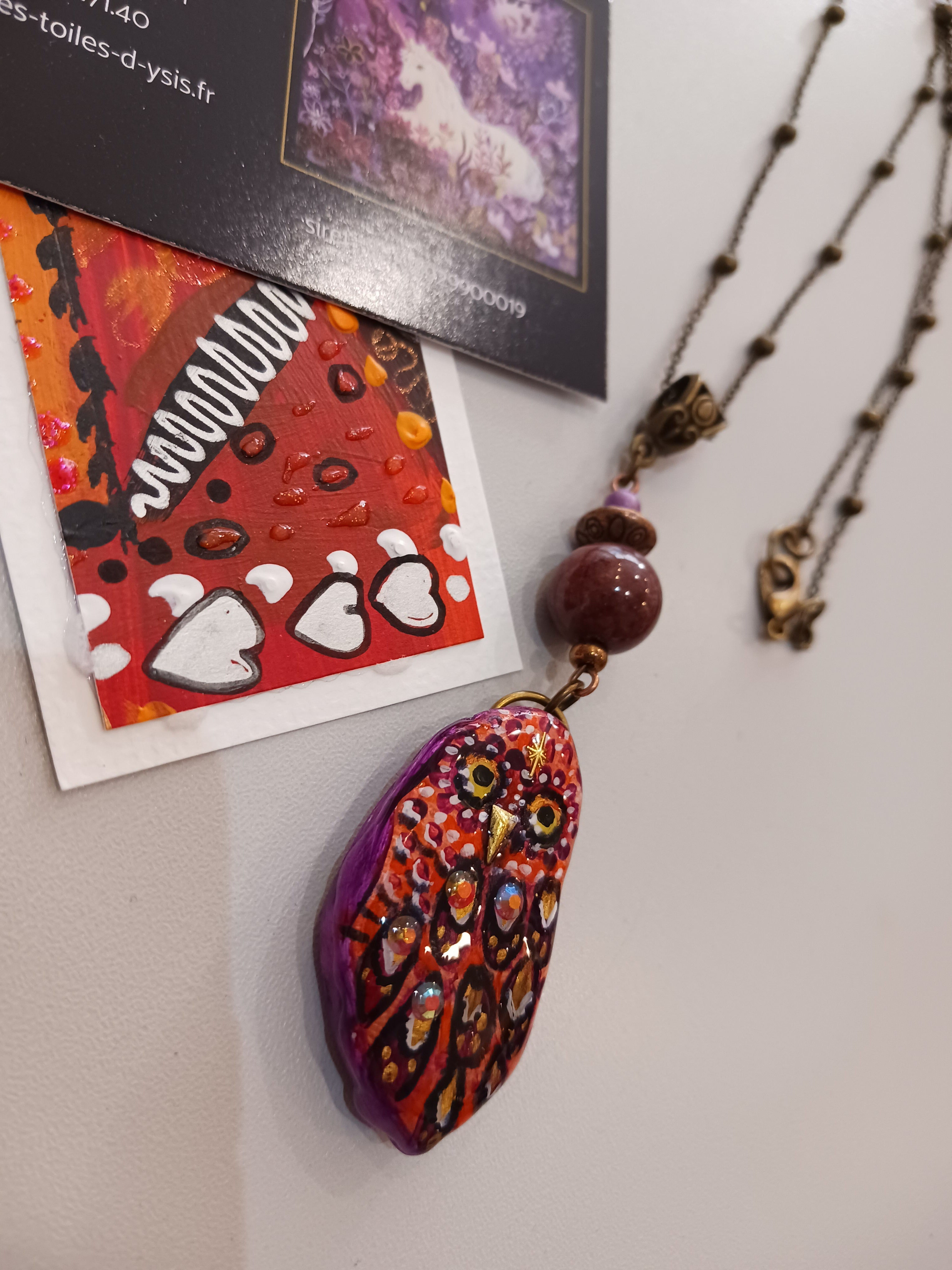 Collier chouette d'automne