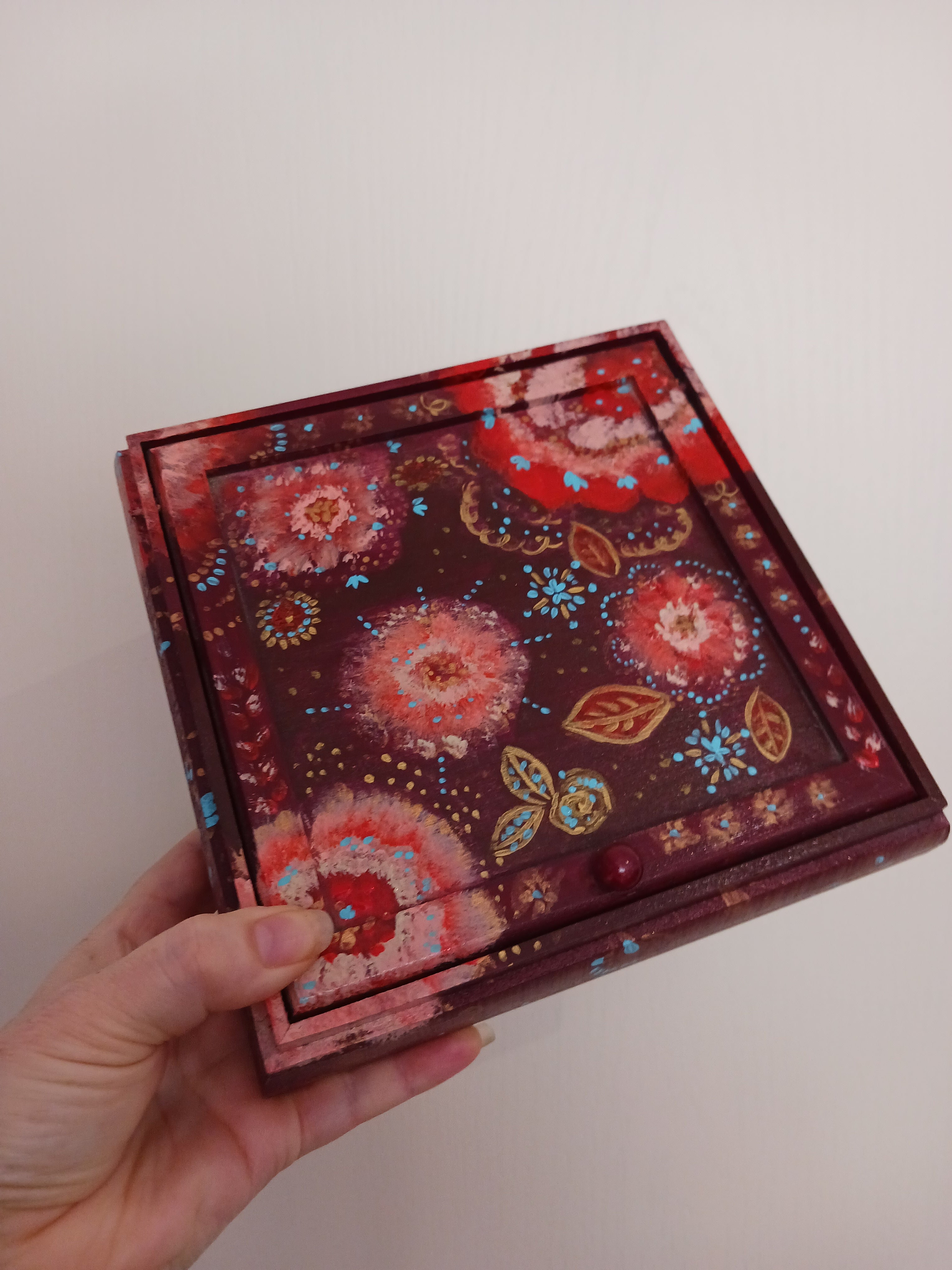 Coffret Fleurs orangé et prune
