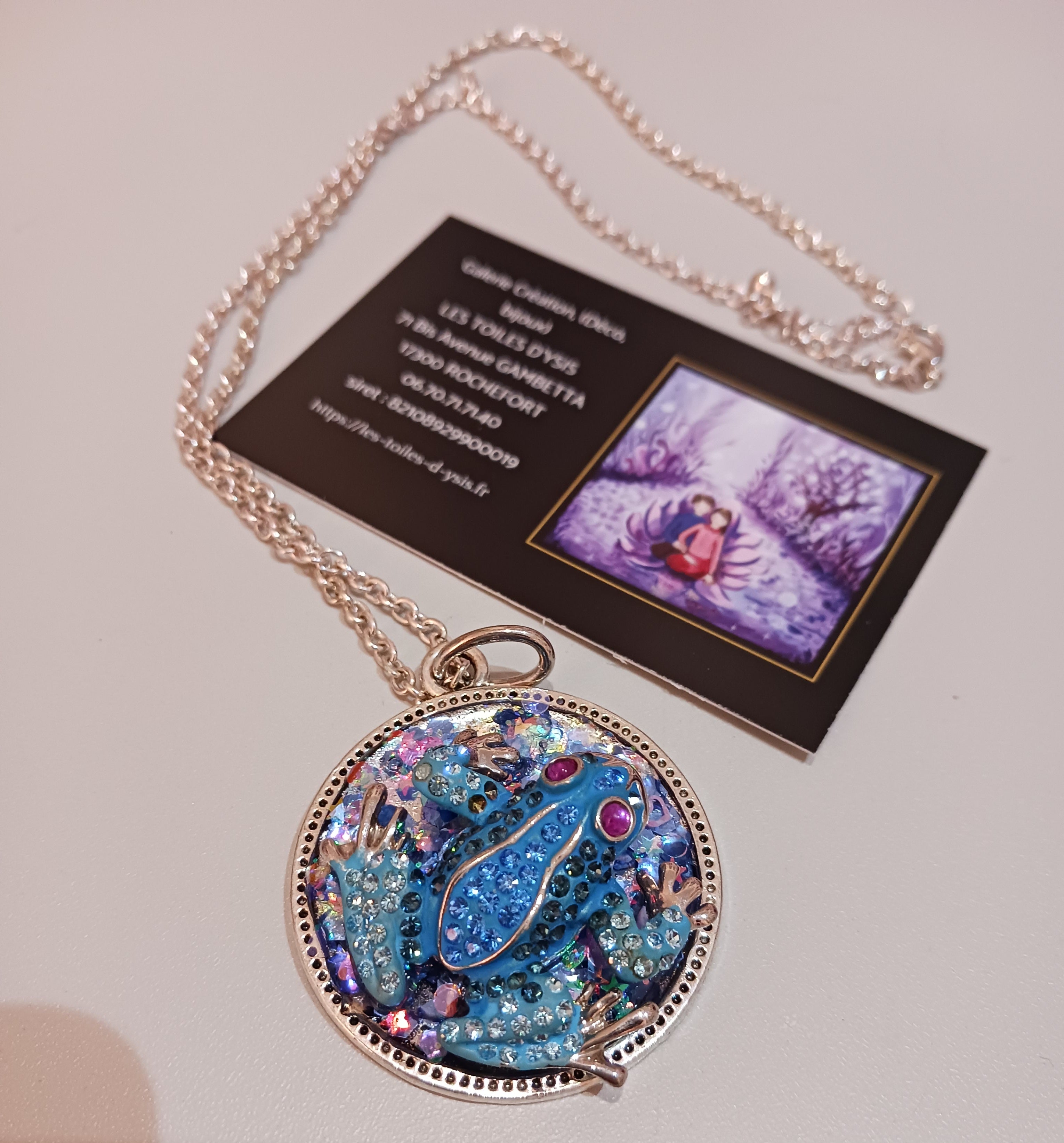 Collier Grenouille sur la mare