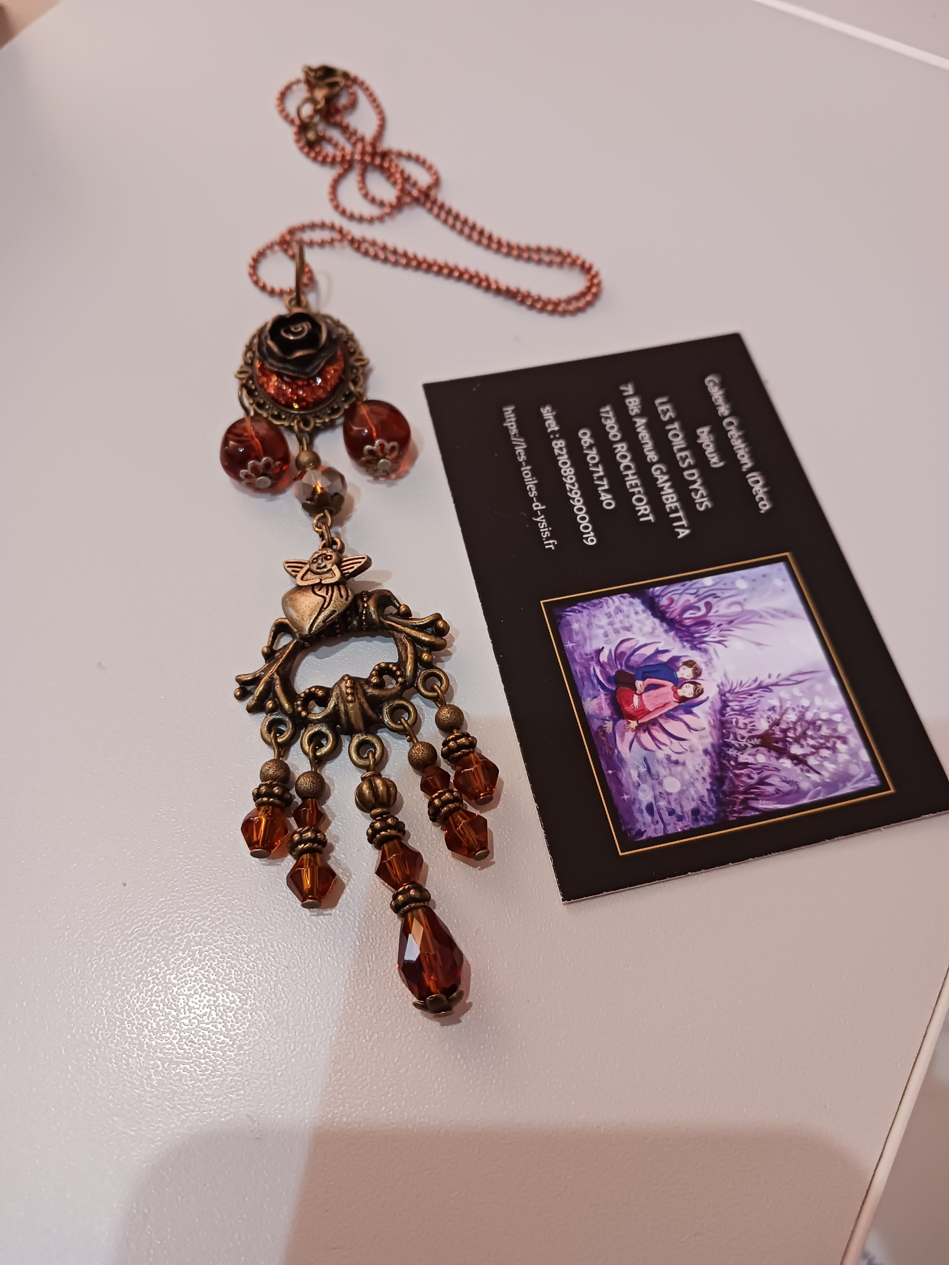 Collier "Rose de bronze"