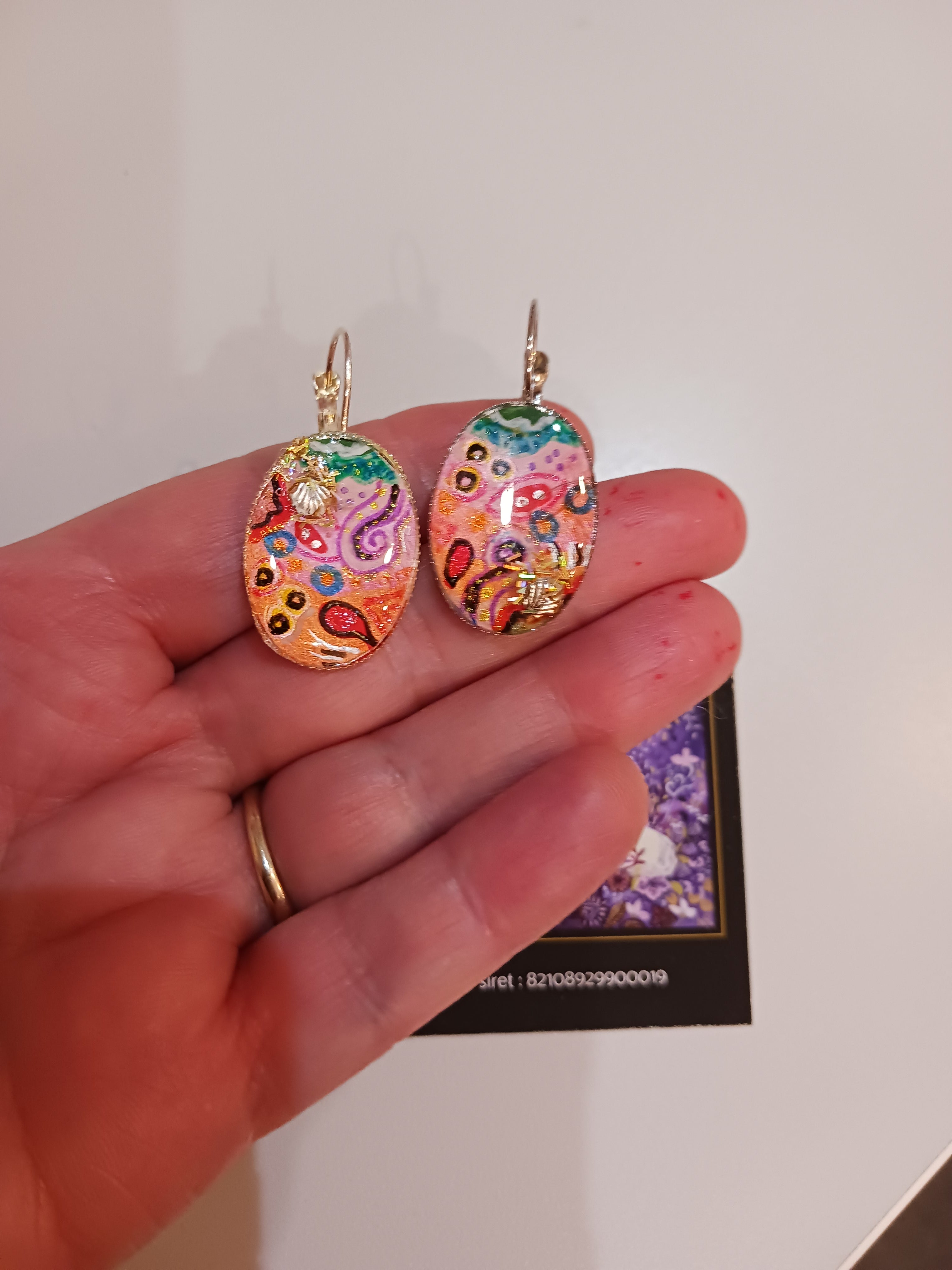 Dormeuses rose et orangée
