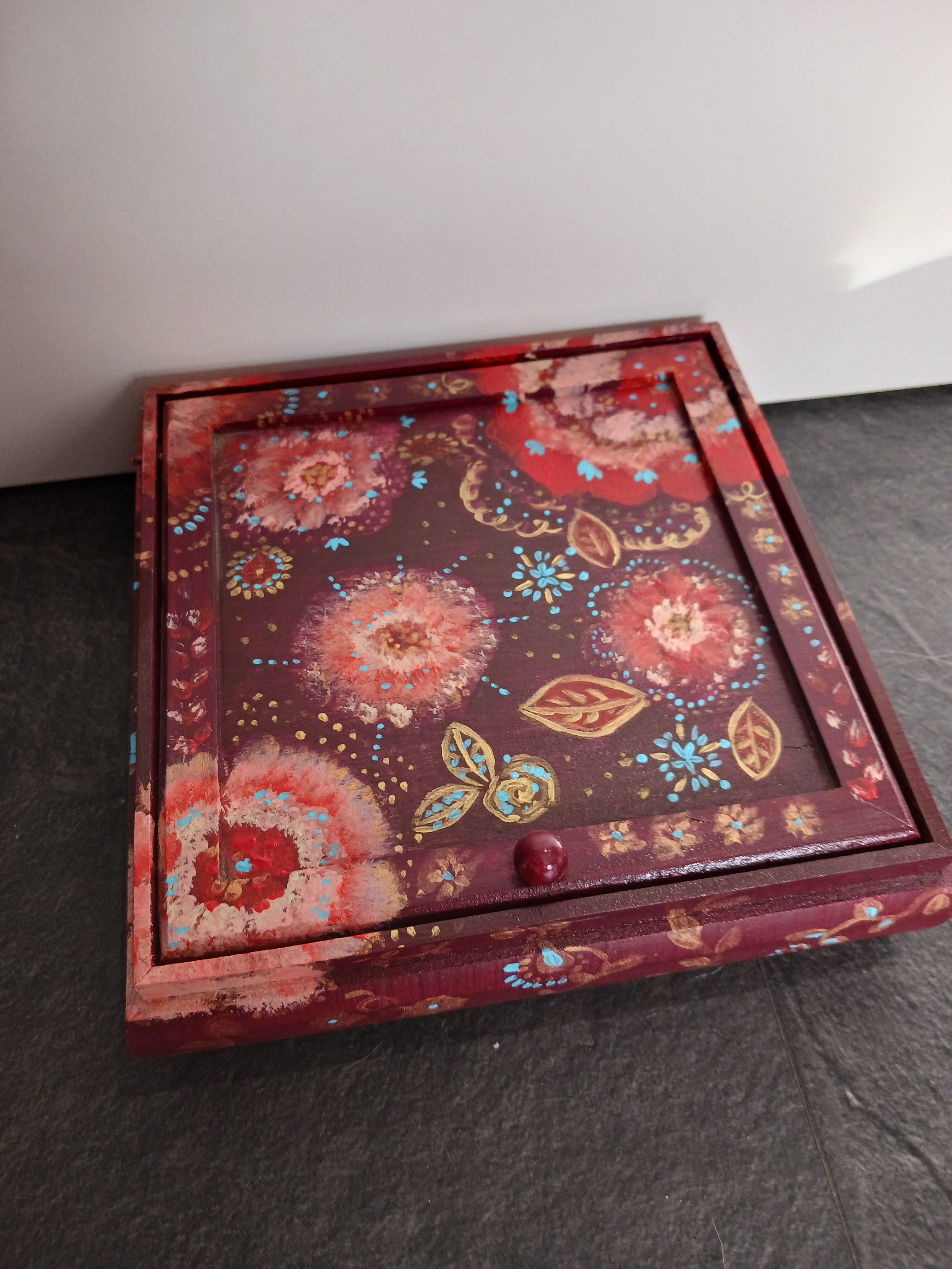 Coffret Fleurs orangé et prune