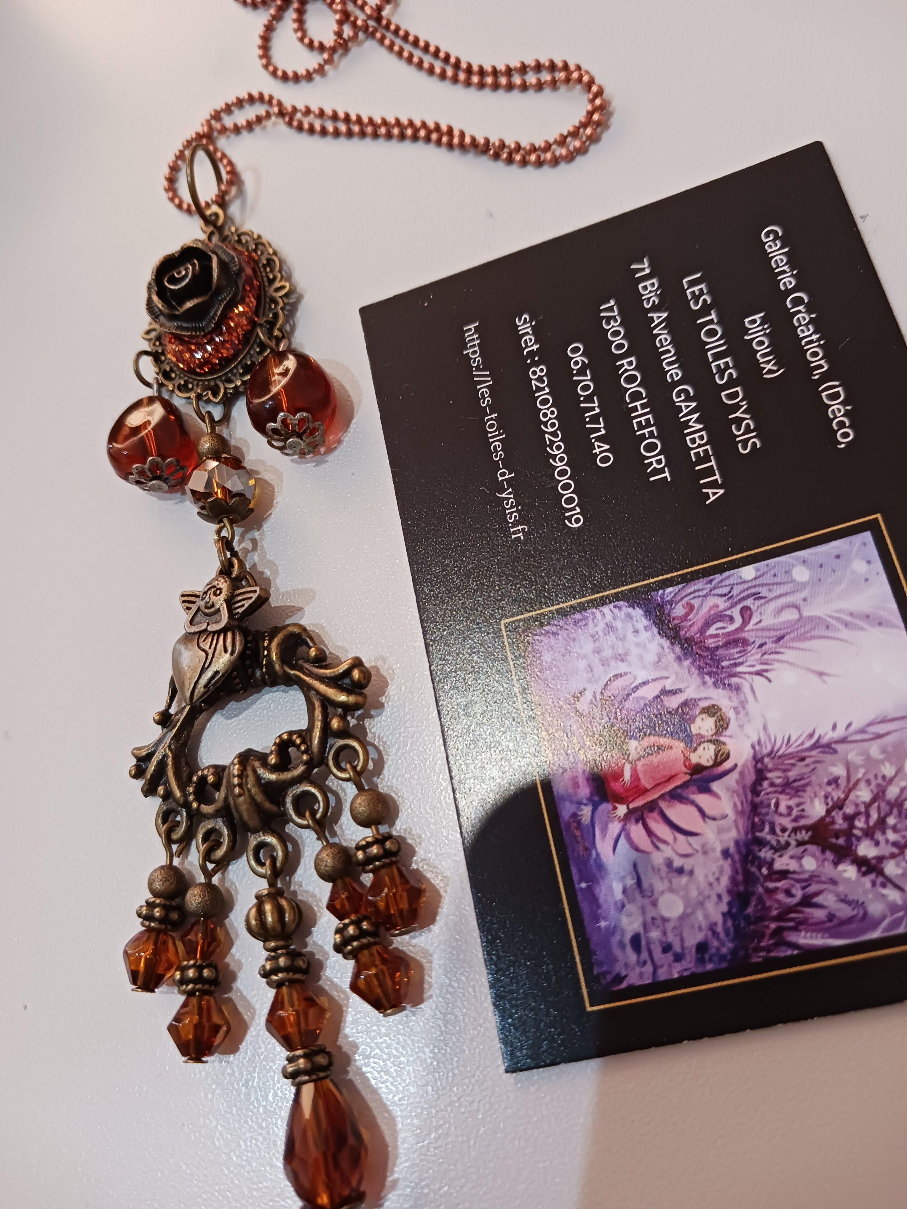 Collier "Rose de bronze"