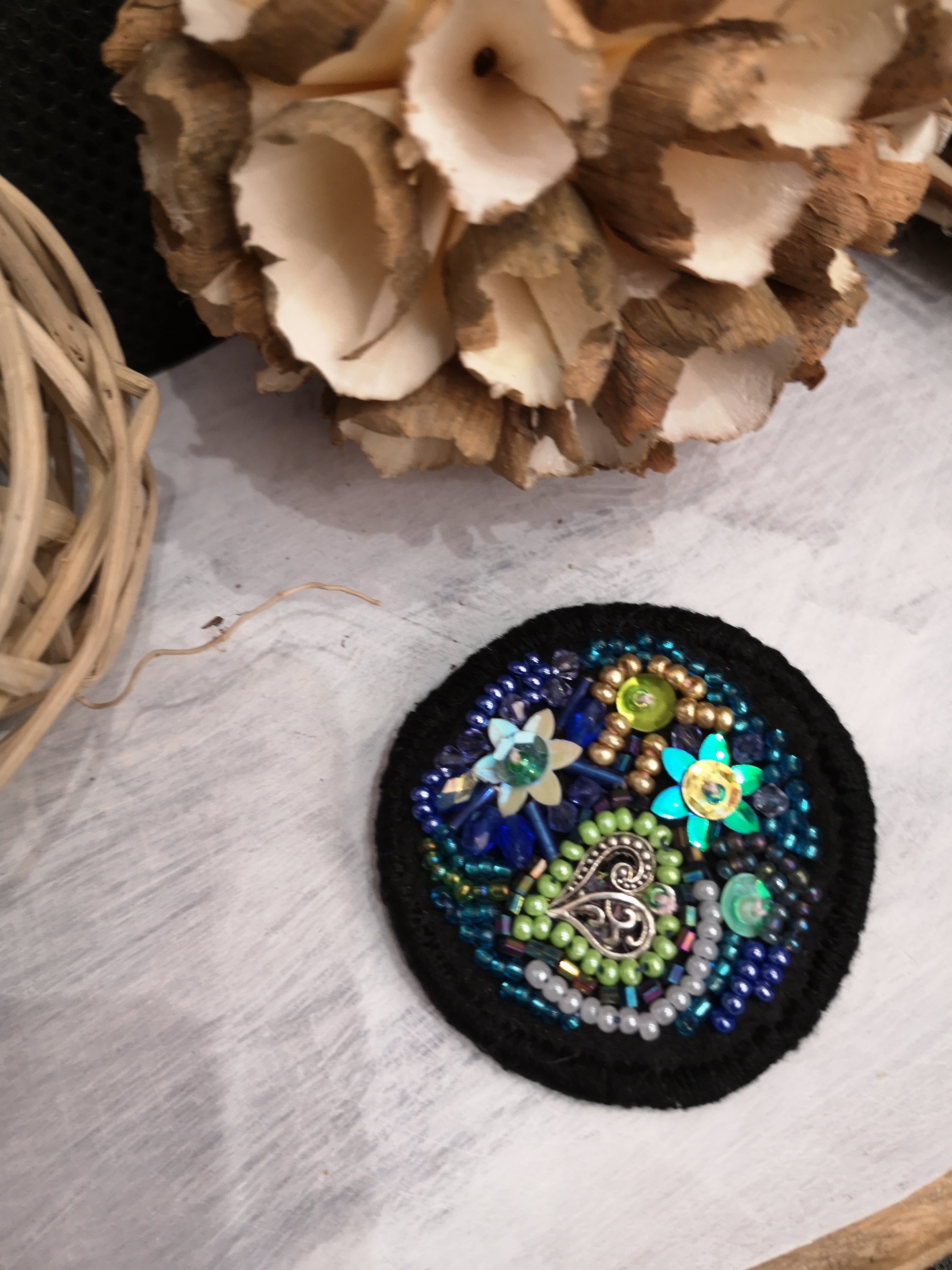Broche Les fleurs bleues