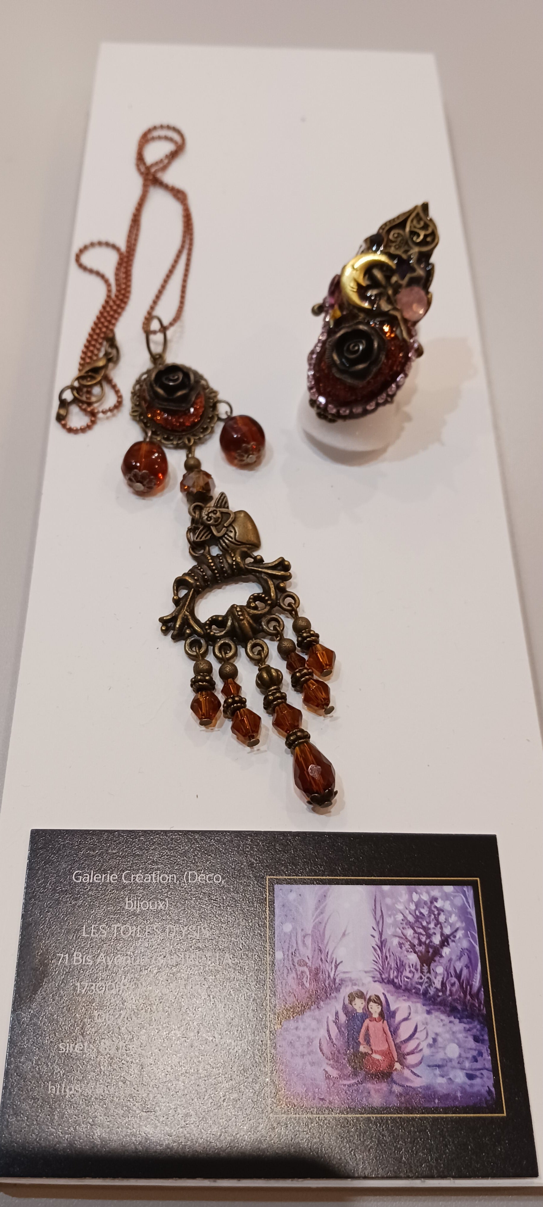 Collier "Rose de bronze"