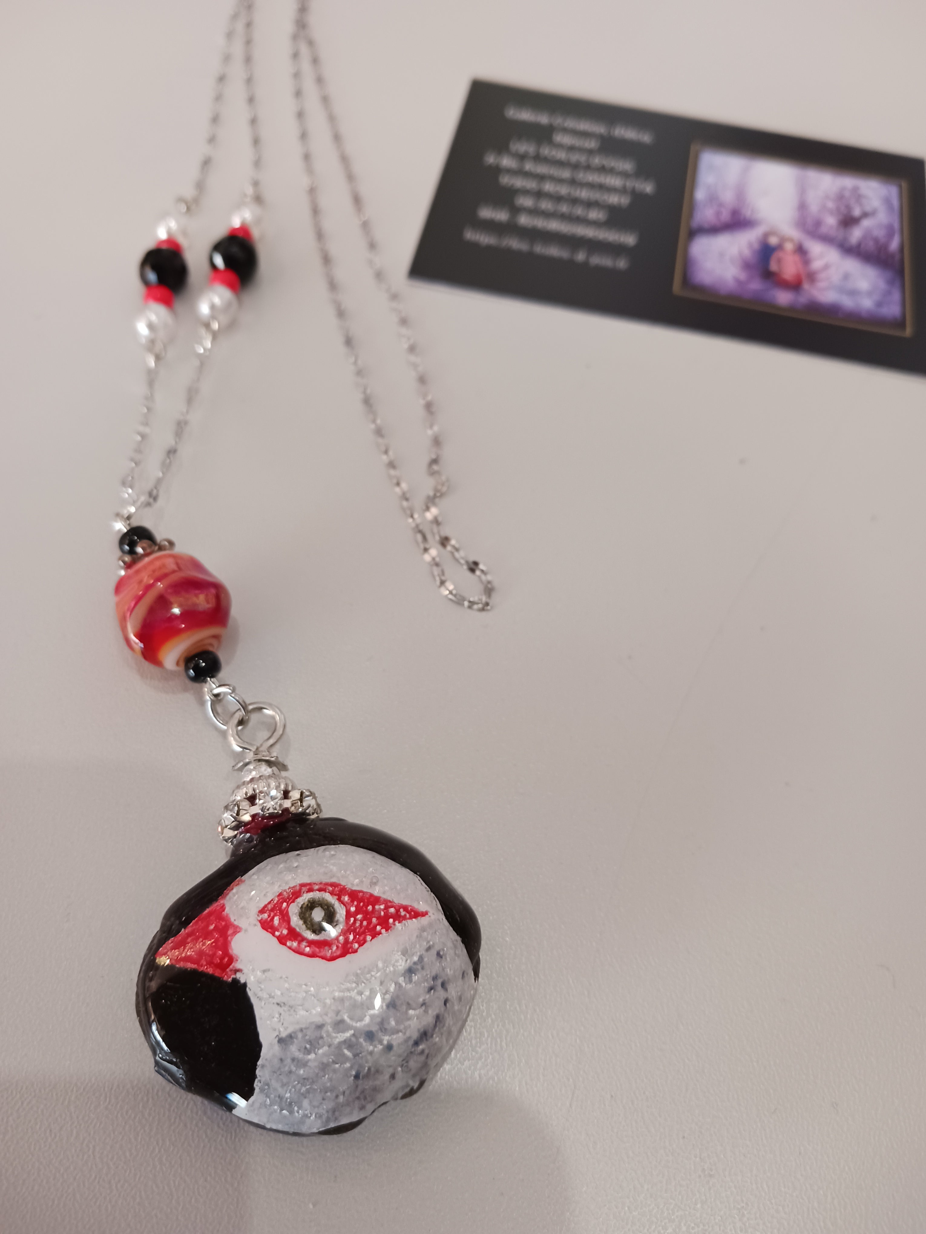 Collier Bec de Corail sur galet