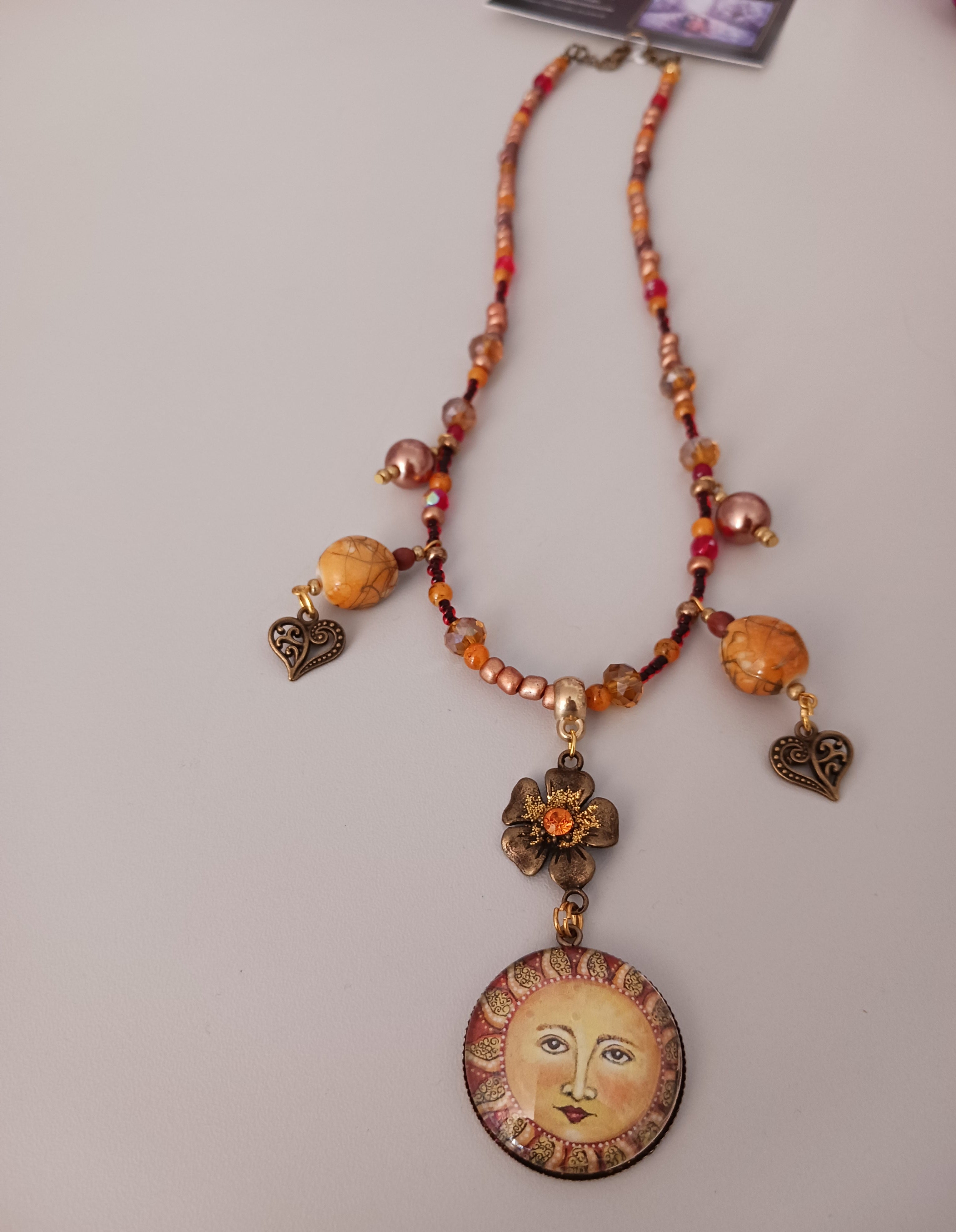 Collier Soleil et coeur