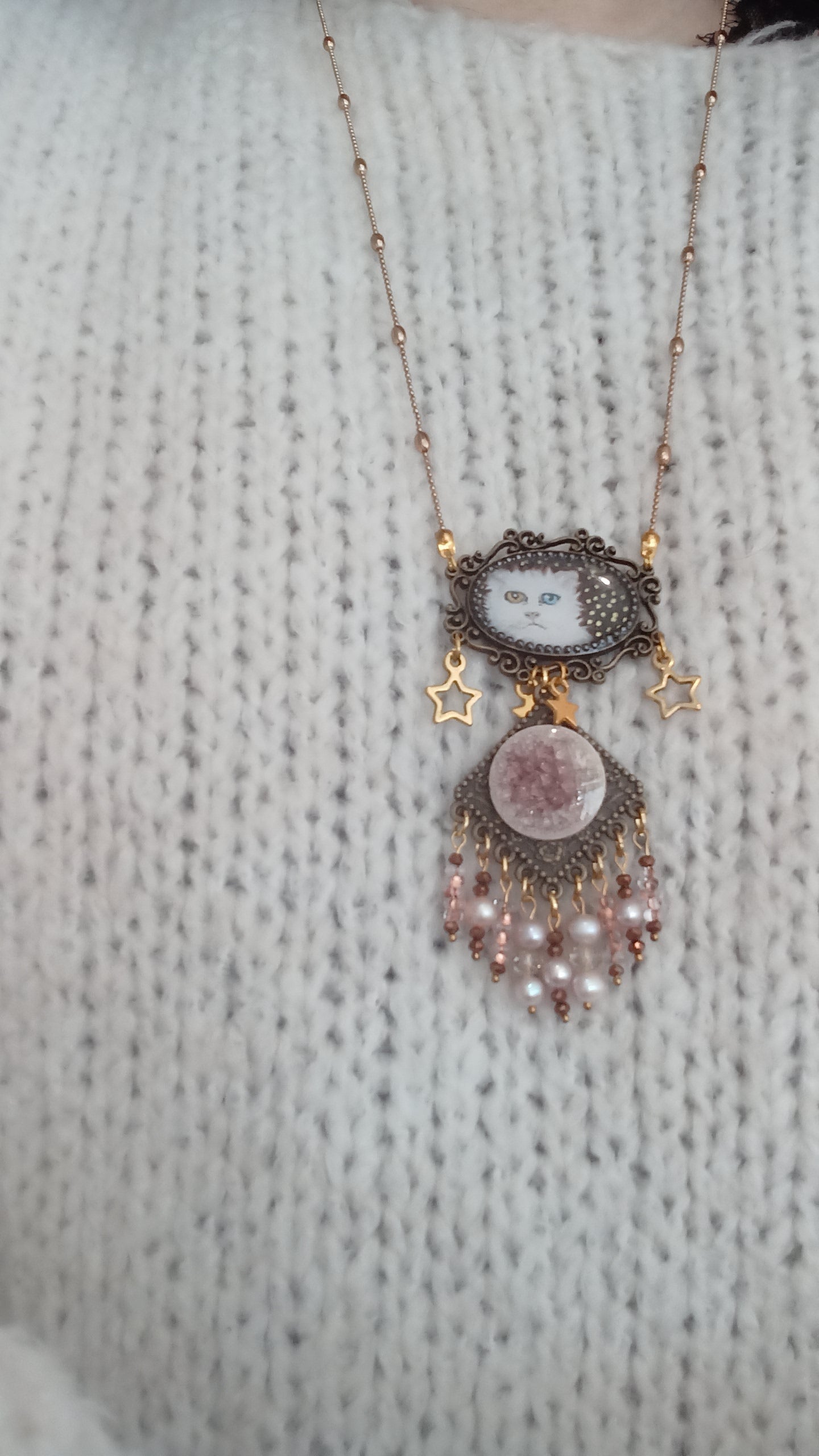 Collier Féérique Chat Comète
