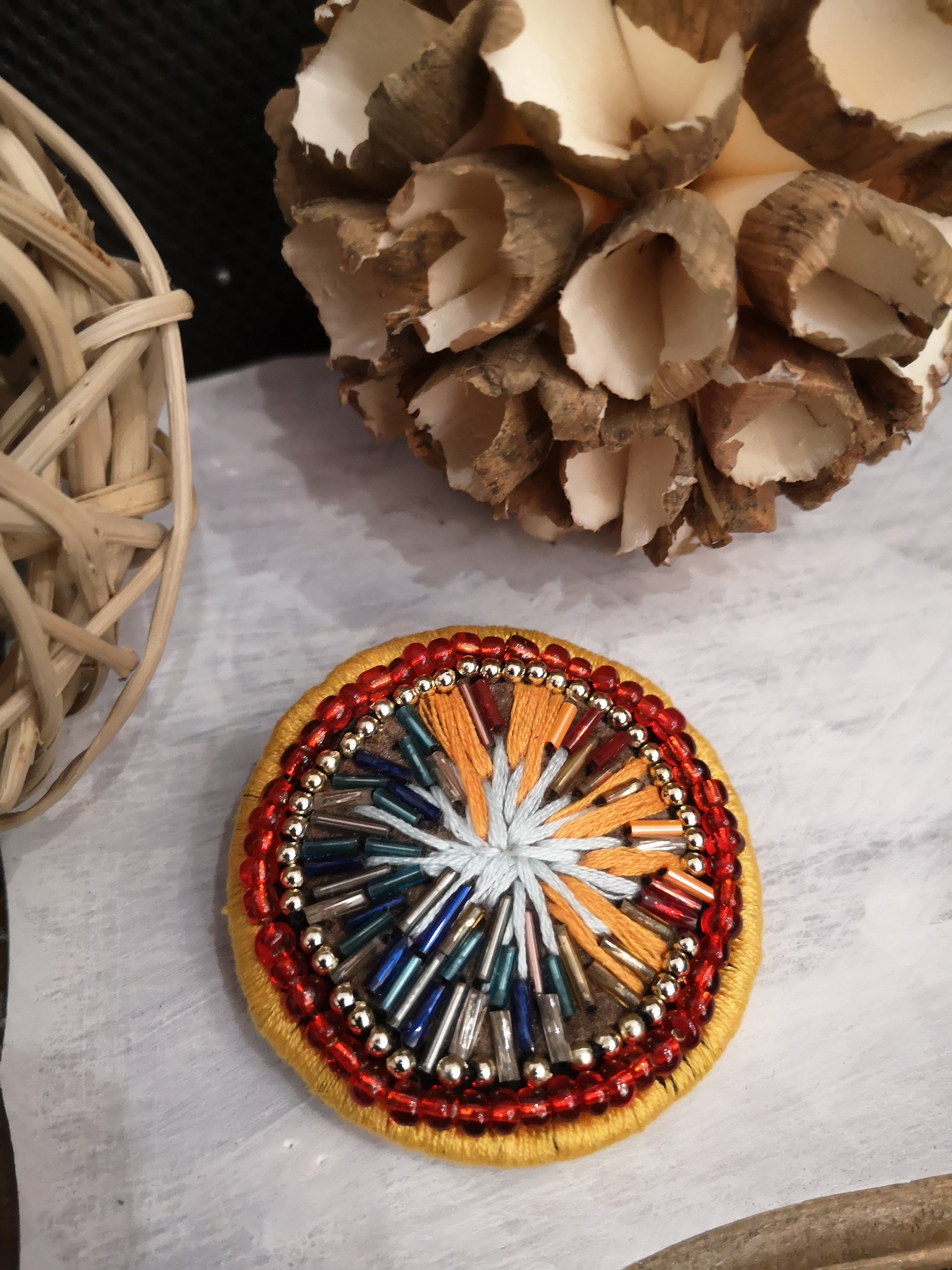 Broche Soleil d'automne