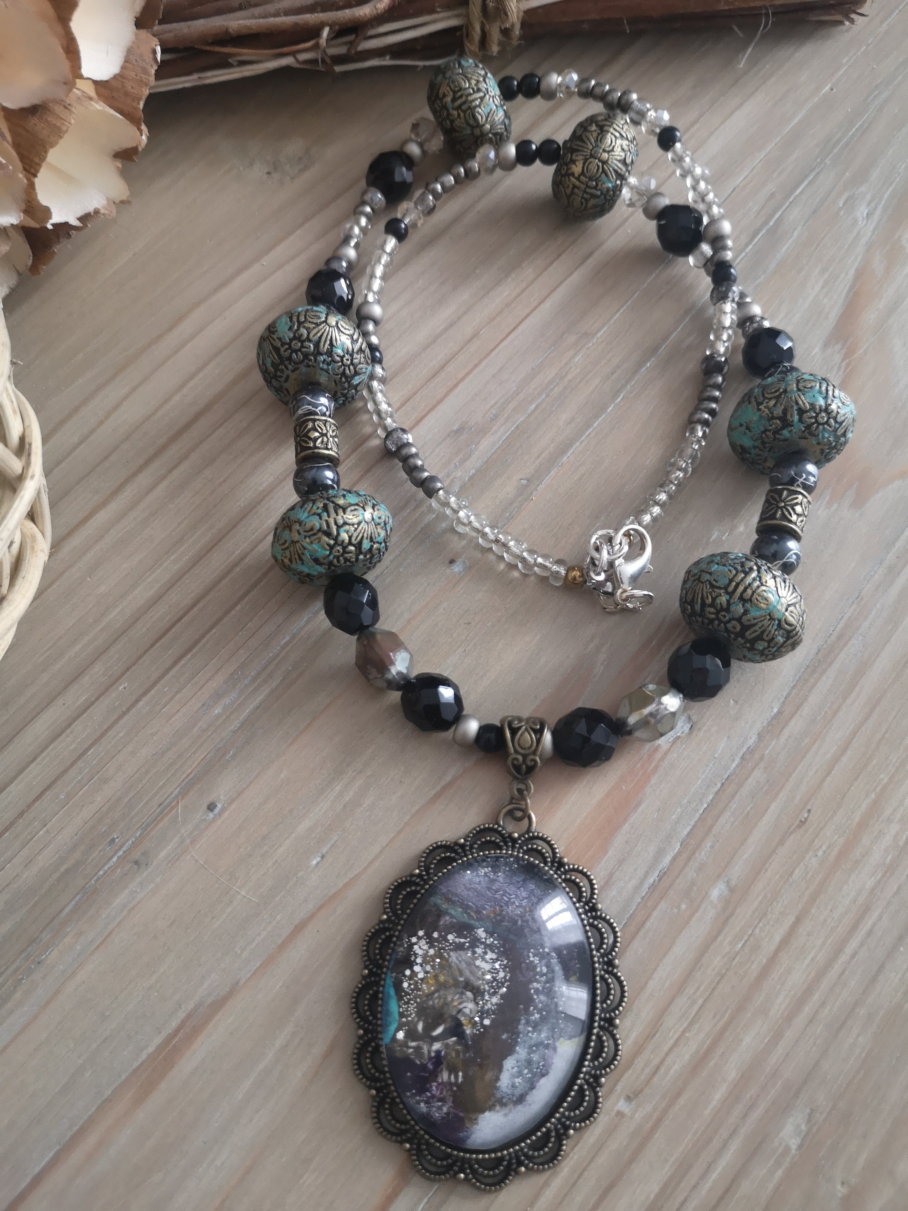 bijoux marron bronze turquoise