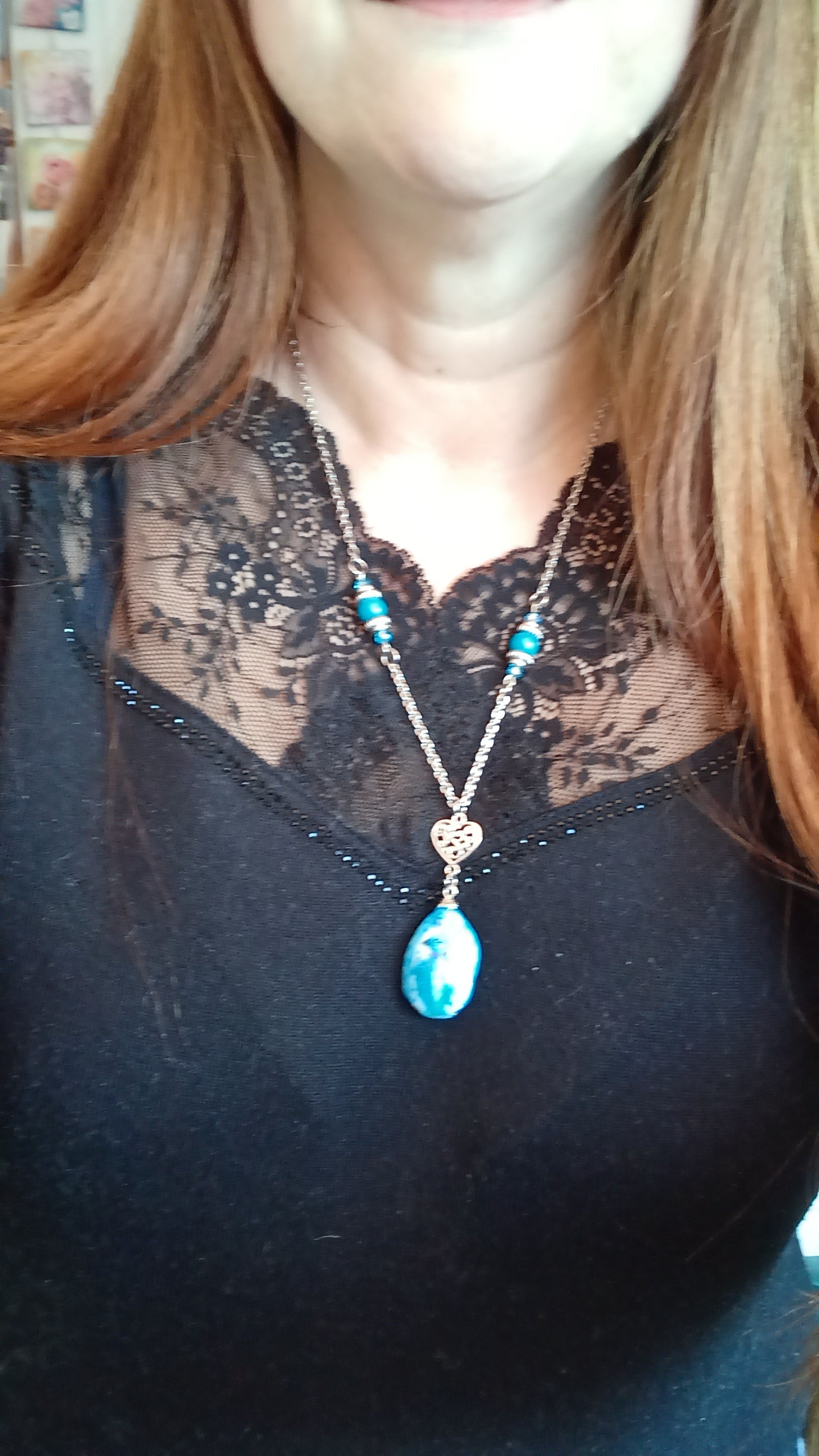collier chant d'oiseau bleu