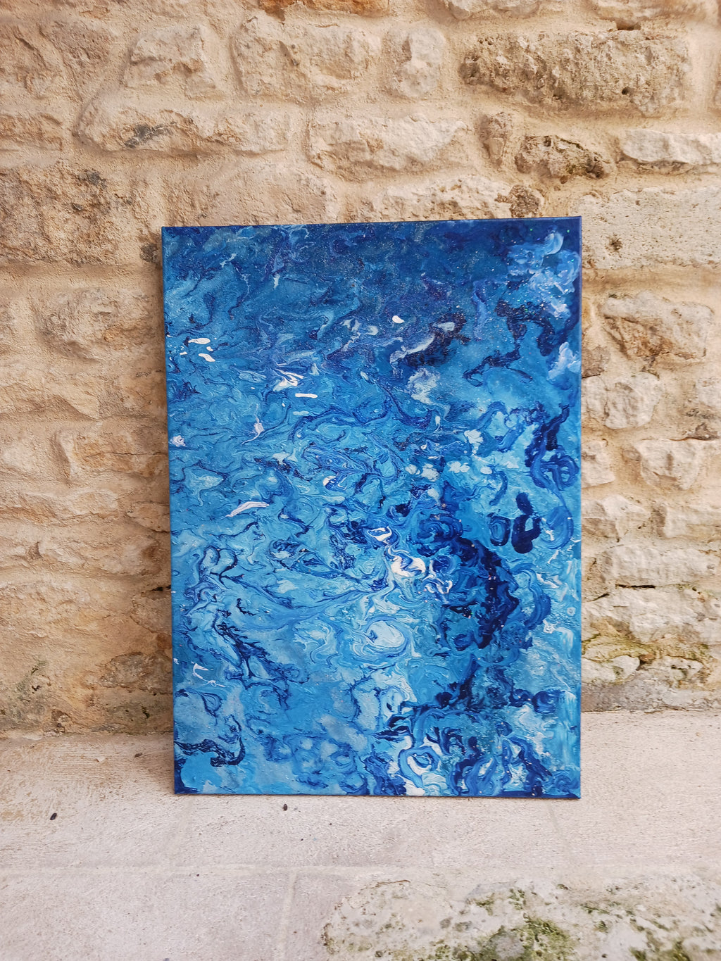 abstrait bleu , tableau