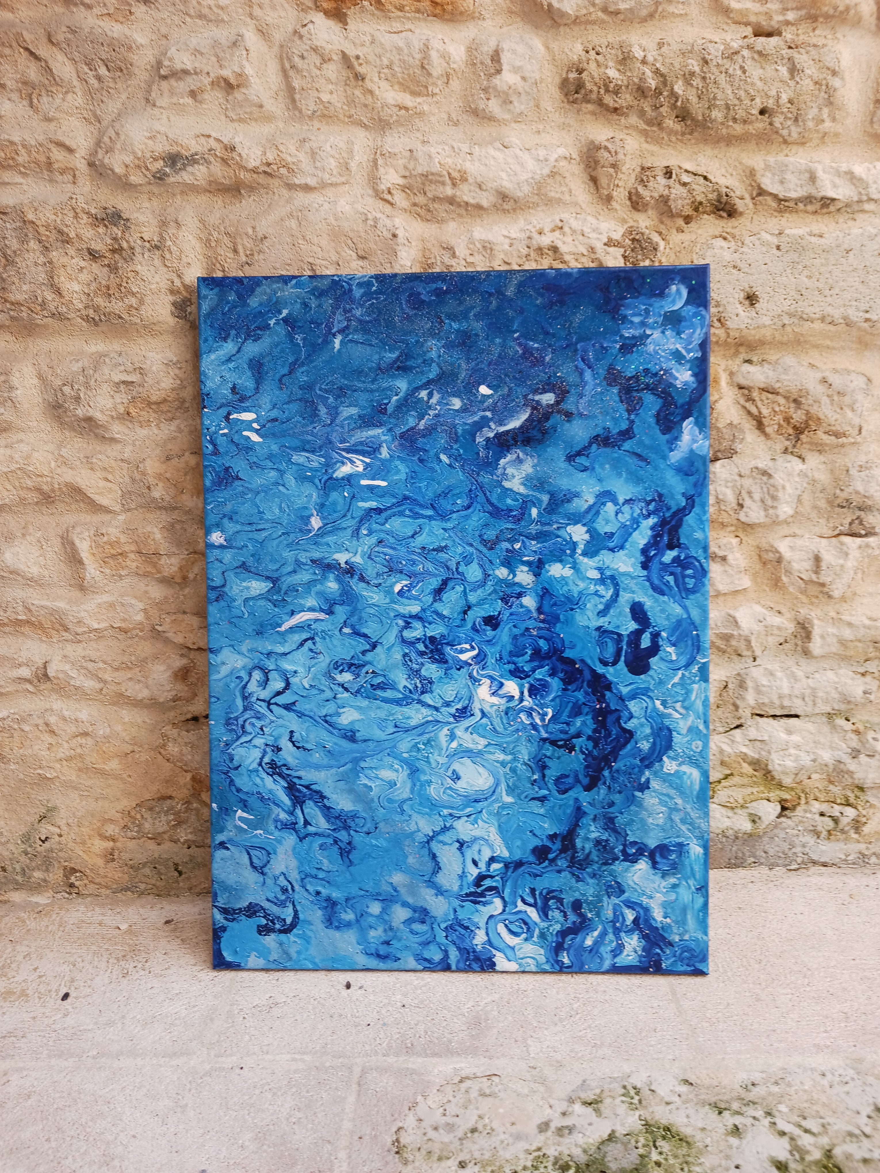 abstrait bleu , tableau