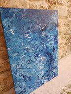 toile âme de l'eau, abstrait bleu