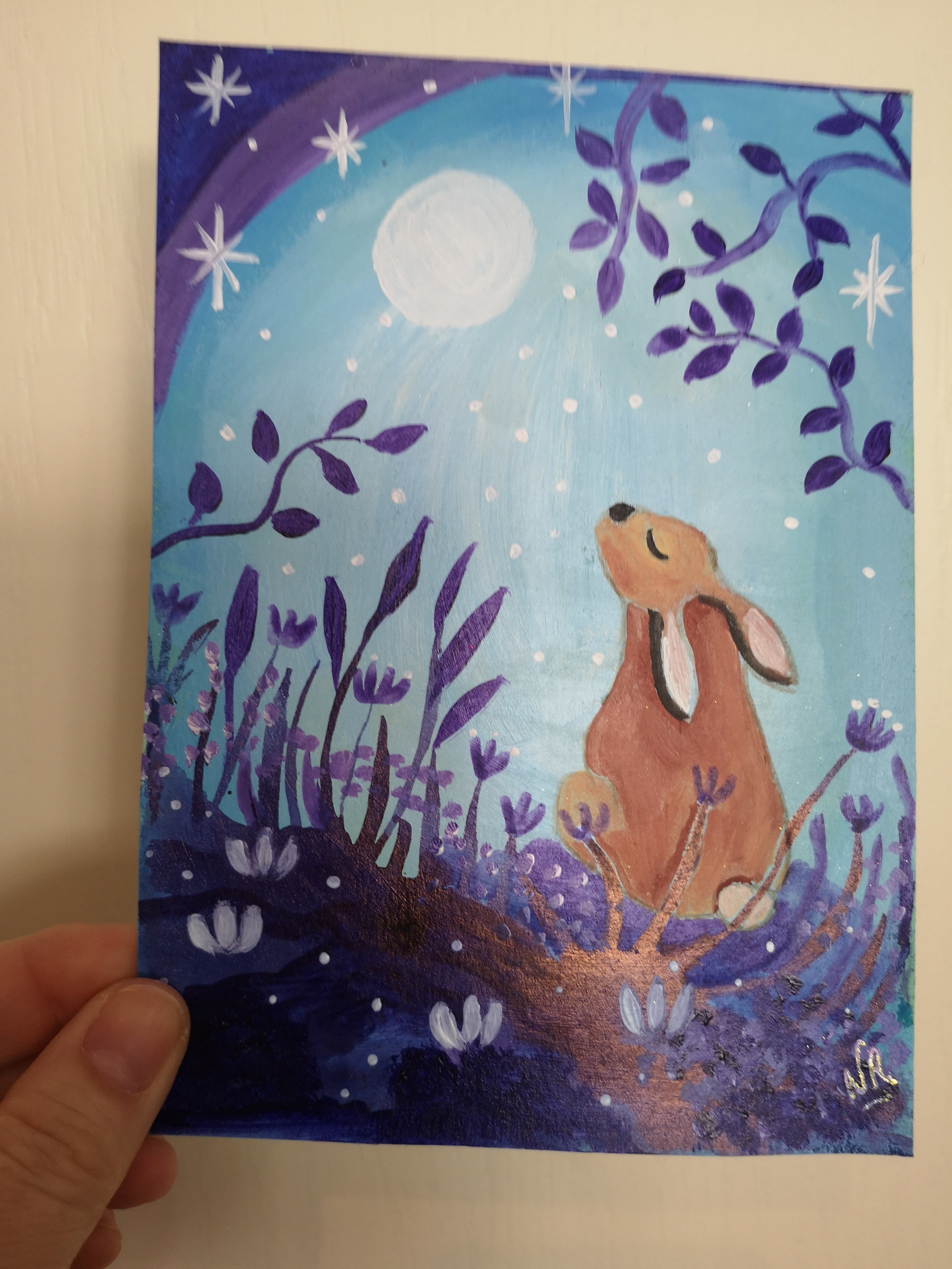 lapin sous la lune