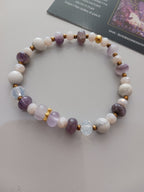 Bracelet agates, améthystes rubanées