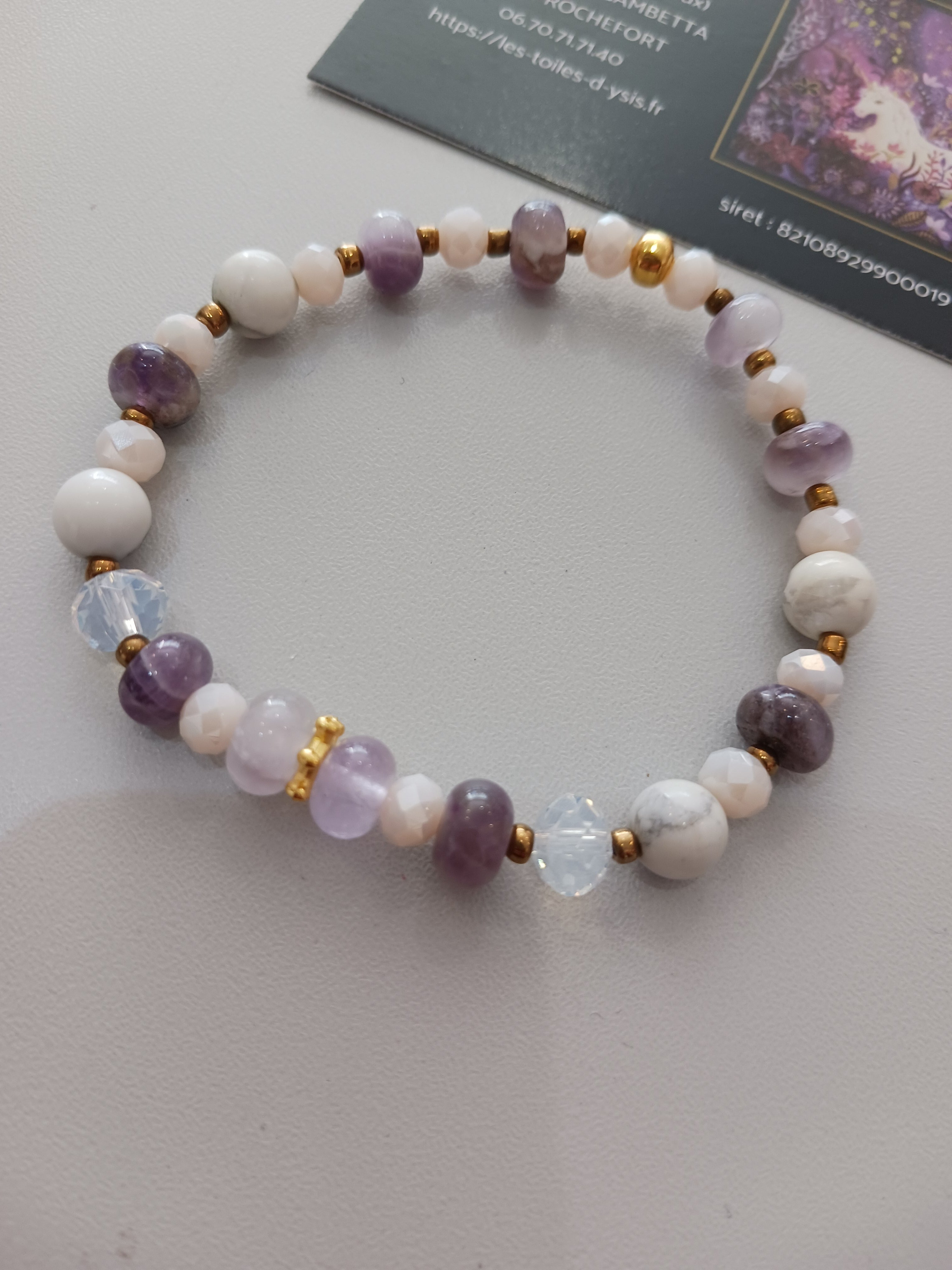 Bracelet agates, améthystes rubanées