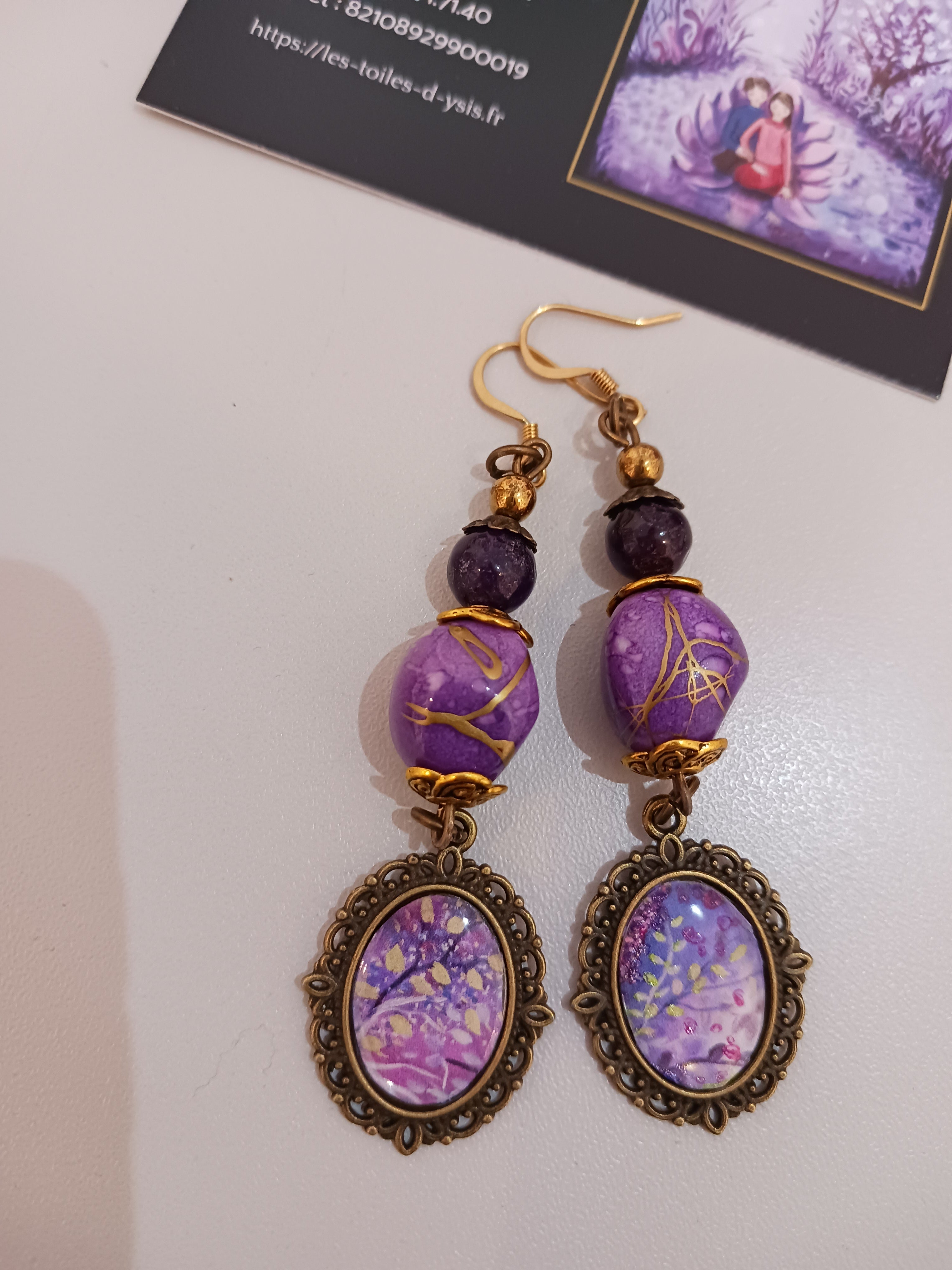 Boucles douceur mauve et améthyste