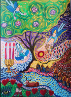 Boucles Bœuf et Village, inspiration Chagall