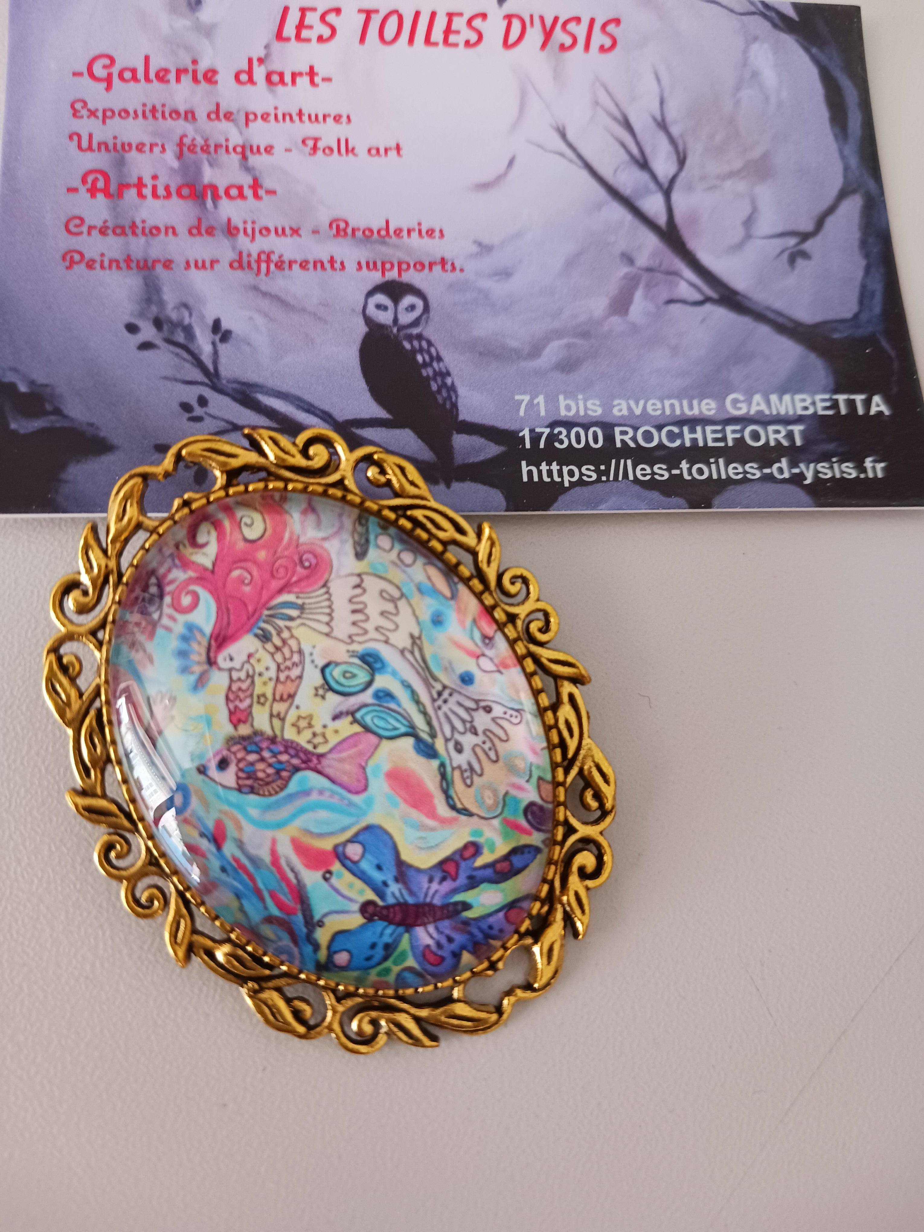 Broche " Les âmes pures" inspiration Chagall