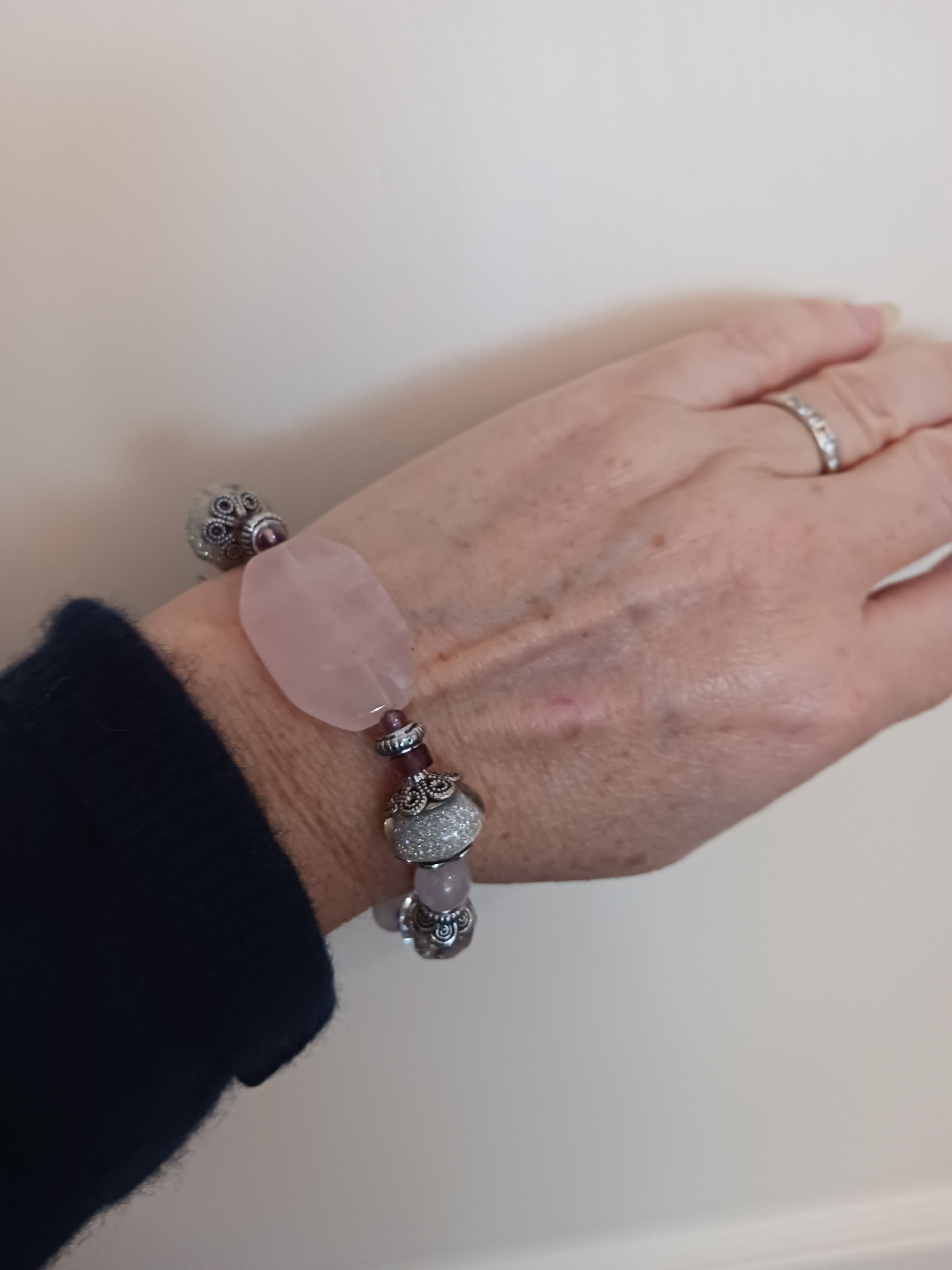 Bracelet prune et rose