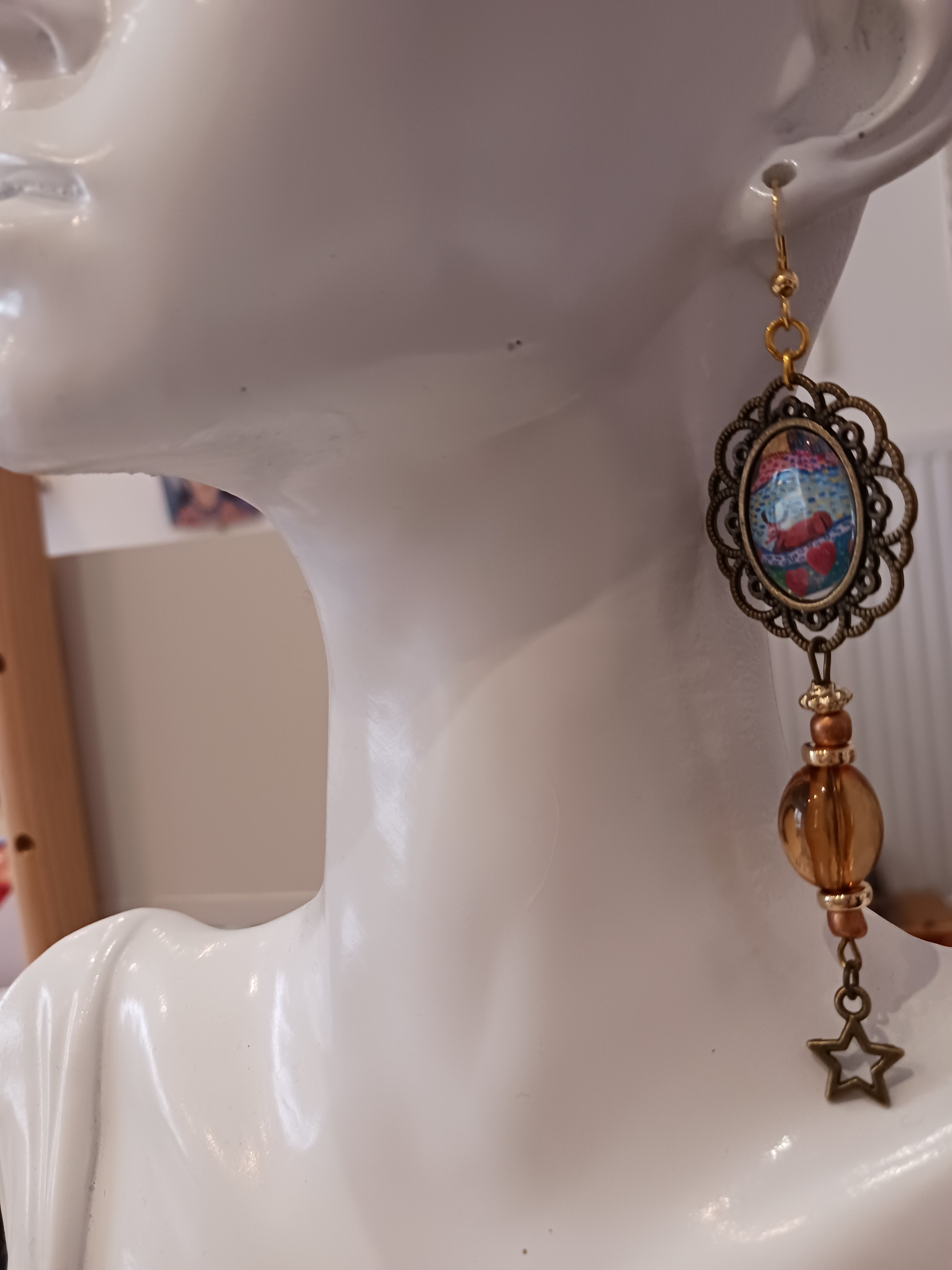 Boucles Bœuf et Village, inspiration Chagall
