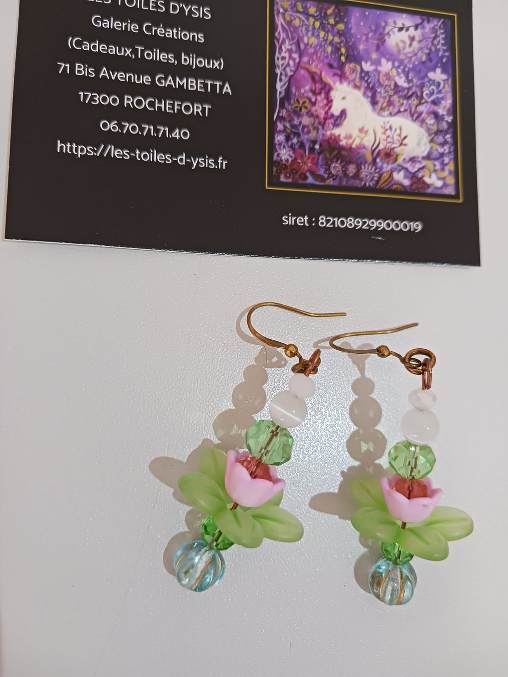 Boucles "Gouttes de pluie sur Nénuphars"