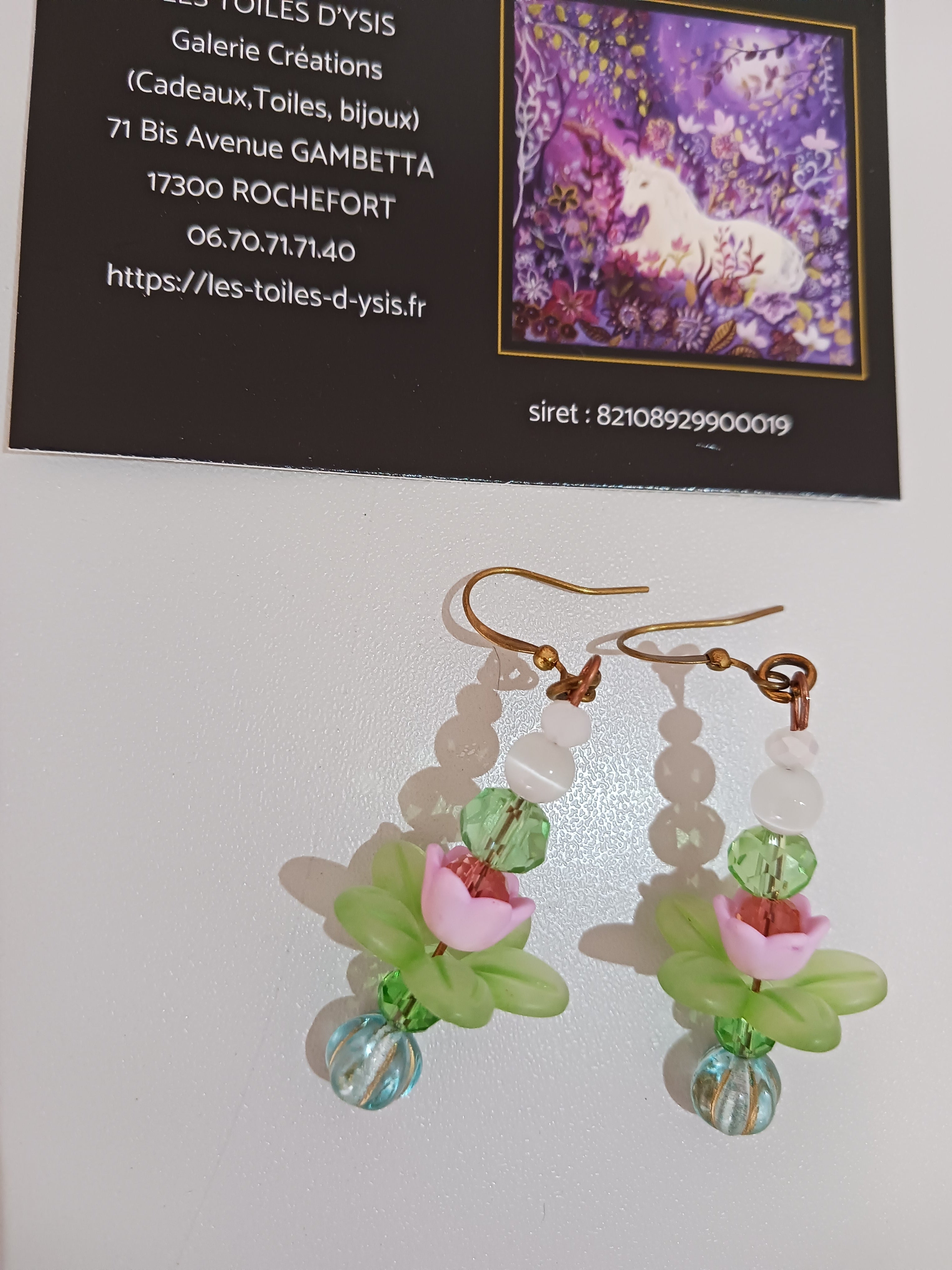 Boucles "Gouttes de pluie sur Nénuphars"