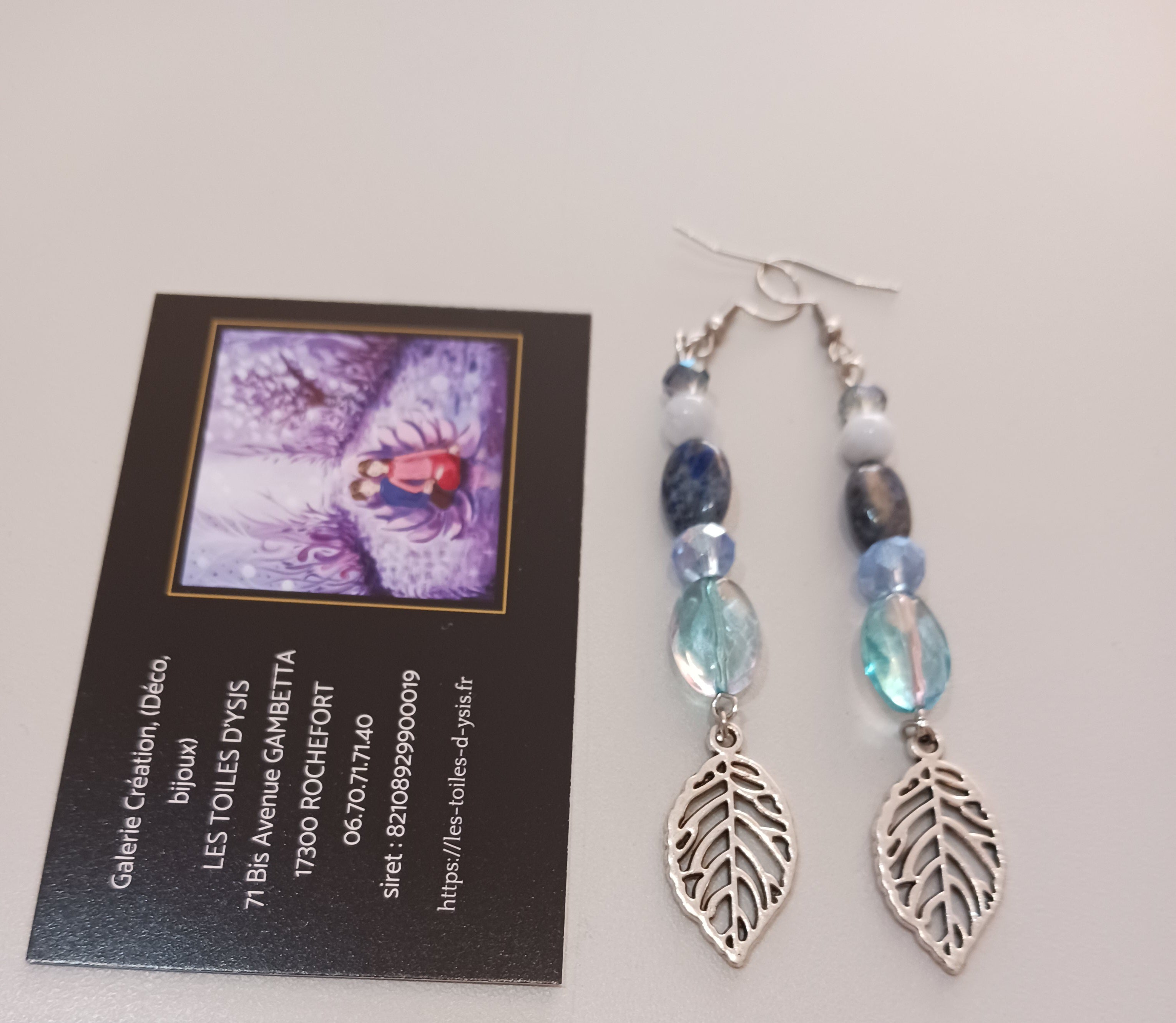 Boucles Lapis Lazulite, aigue marine et cristal