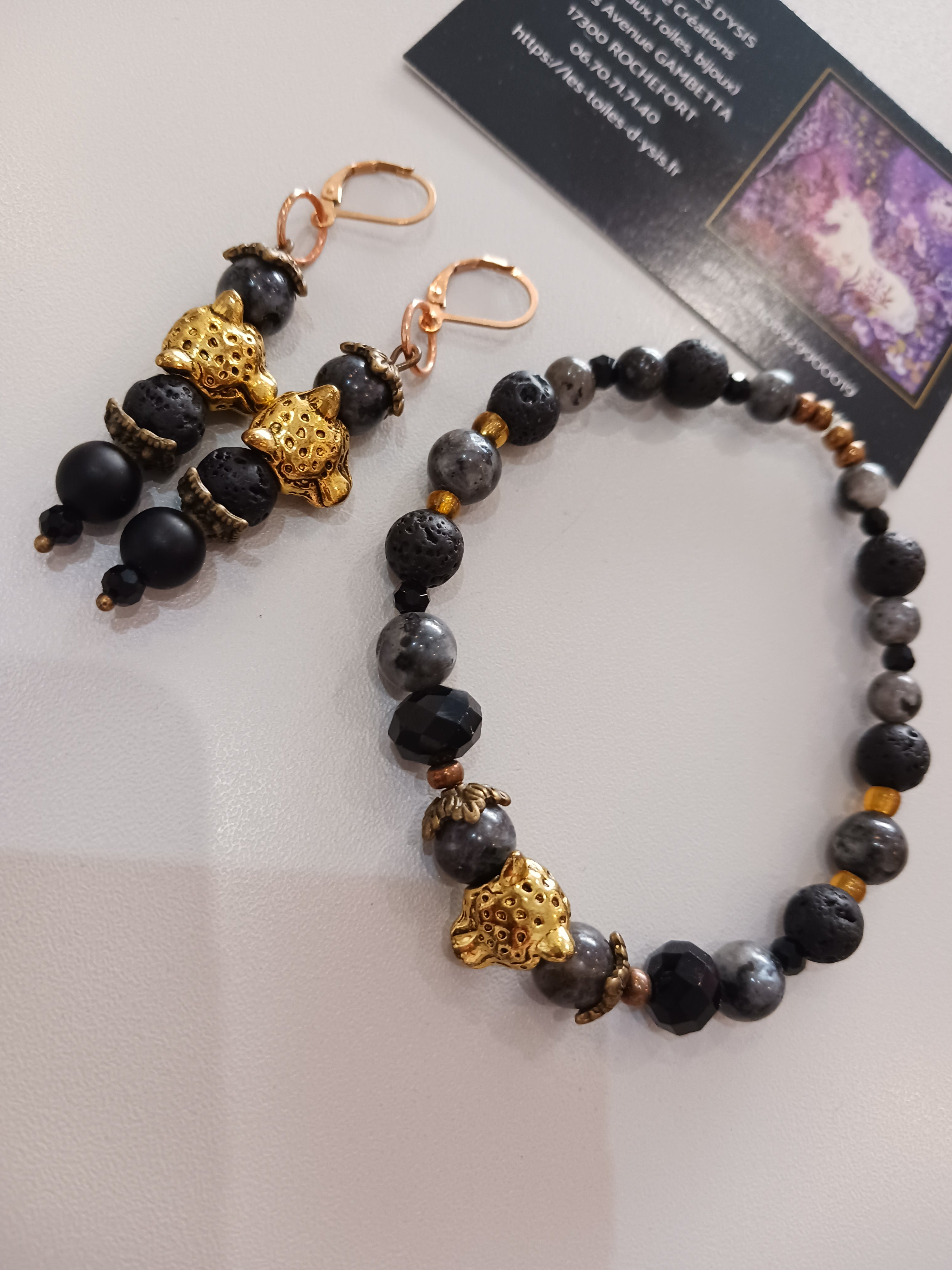 Duo semi précieux panthères