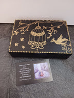 Petit coffret japonisant cage et oiseau