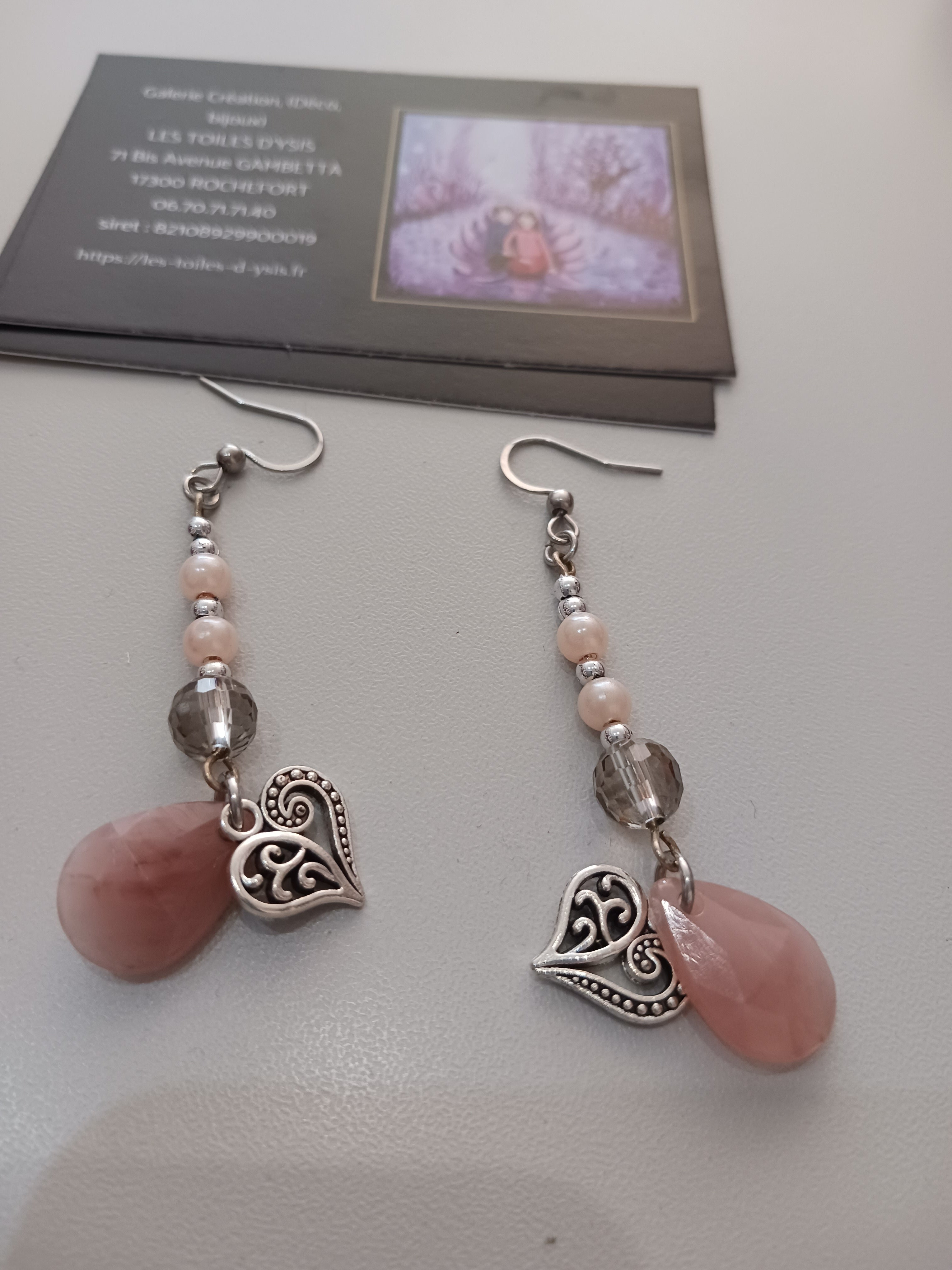 Boucles rose et argent