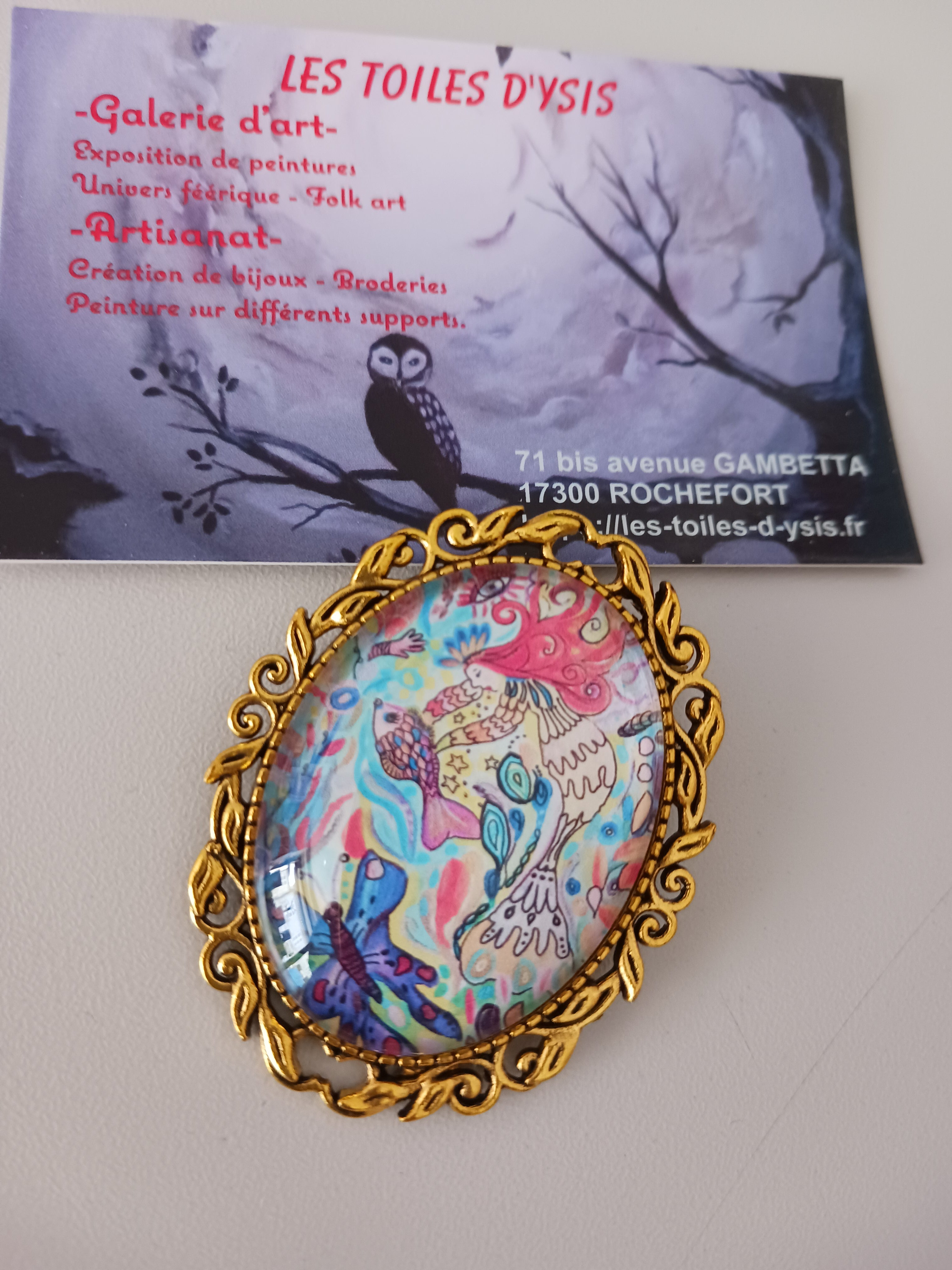 Broche " Les âmes pures" inspiration Chagall