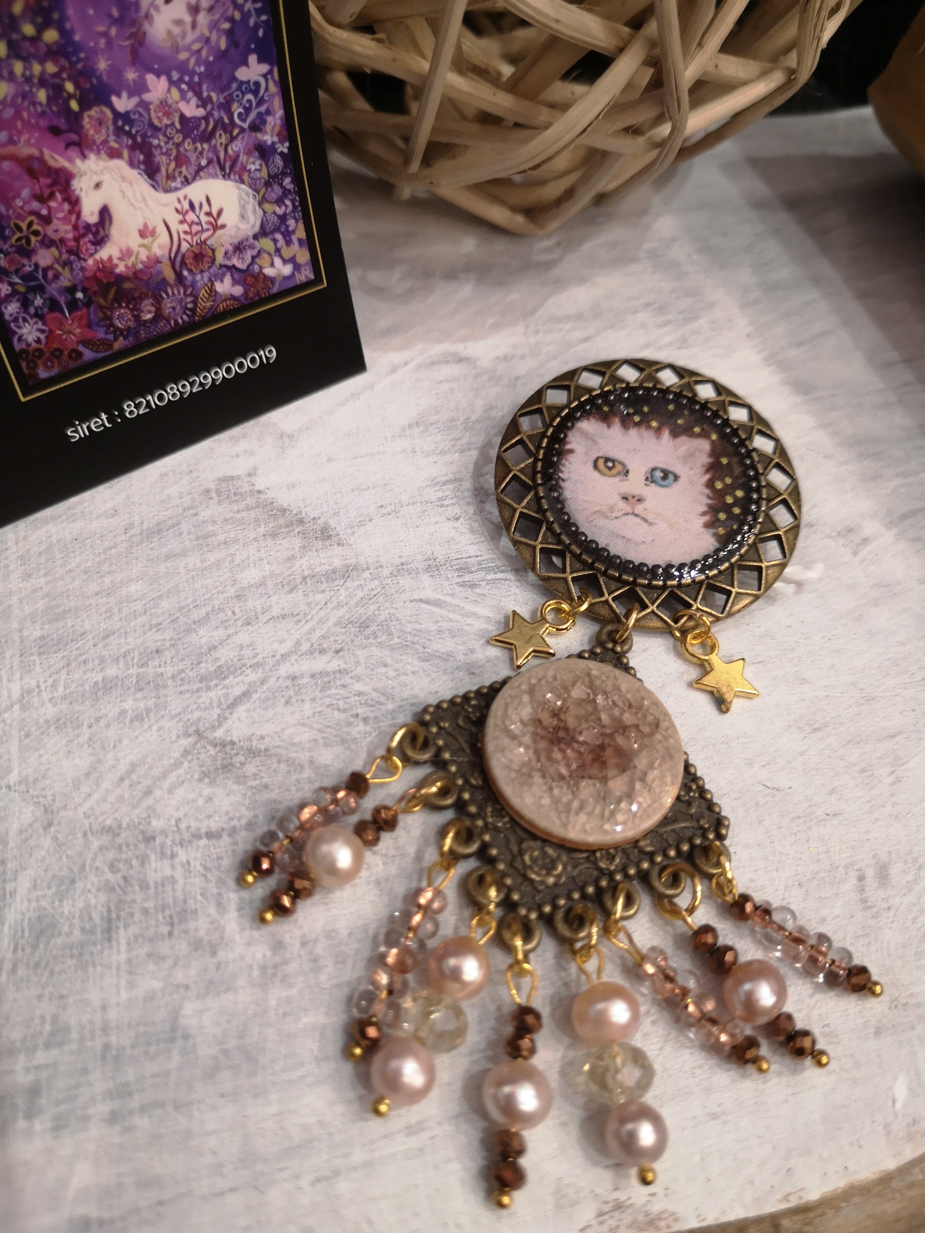 Broche Chat comète