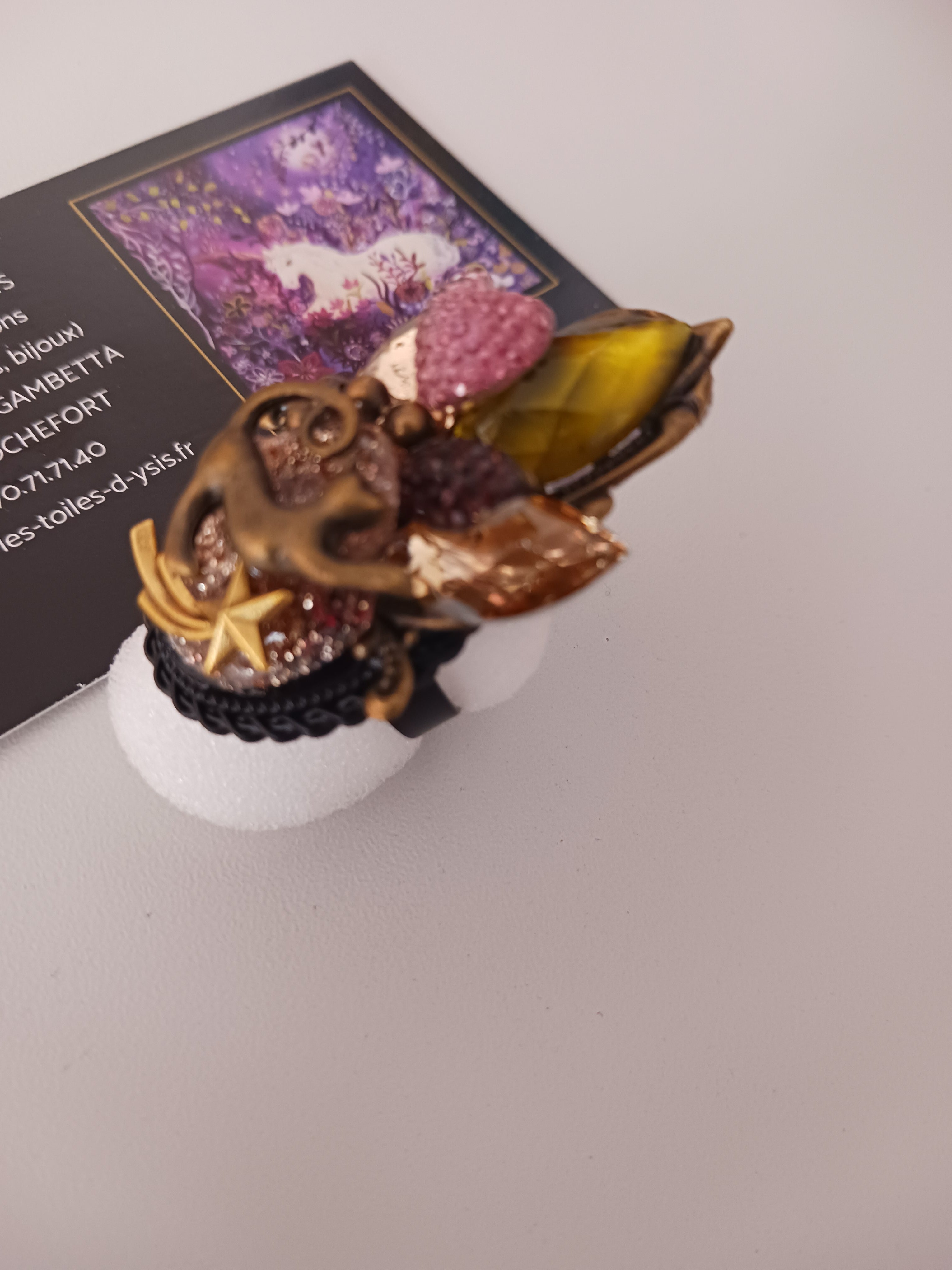 Bague chat sur l'étoile filante