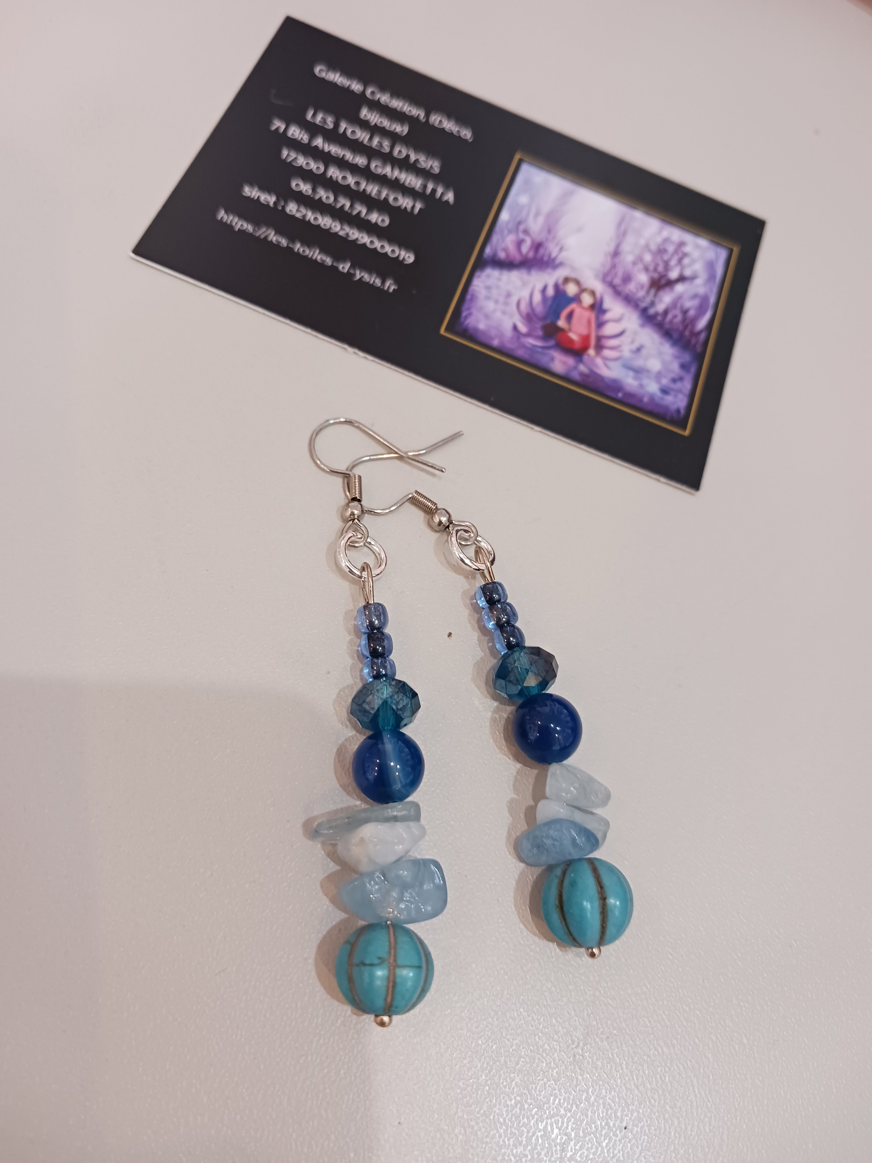 Parure "angélite, turquoise, agate"
