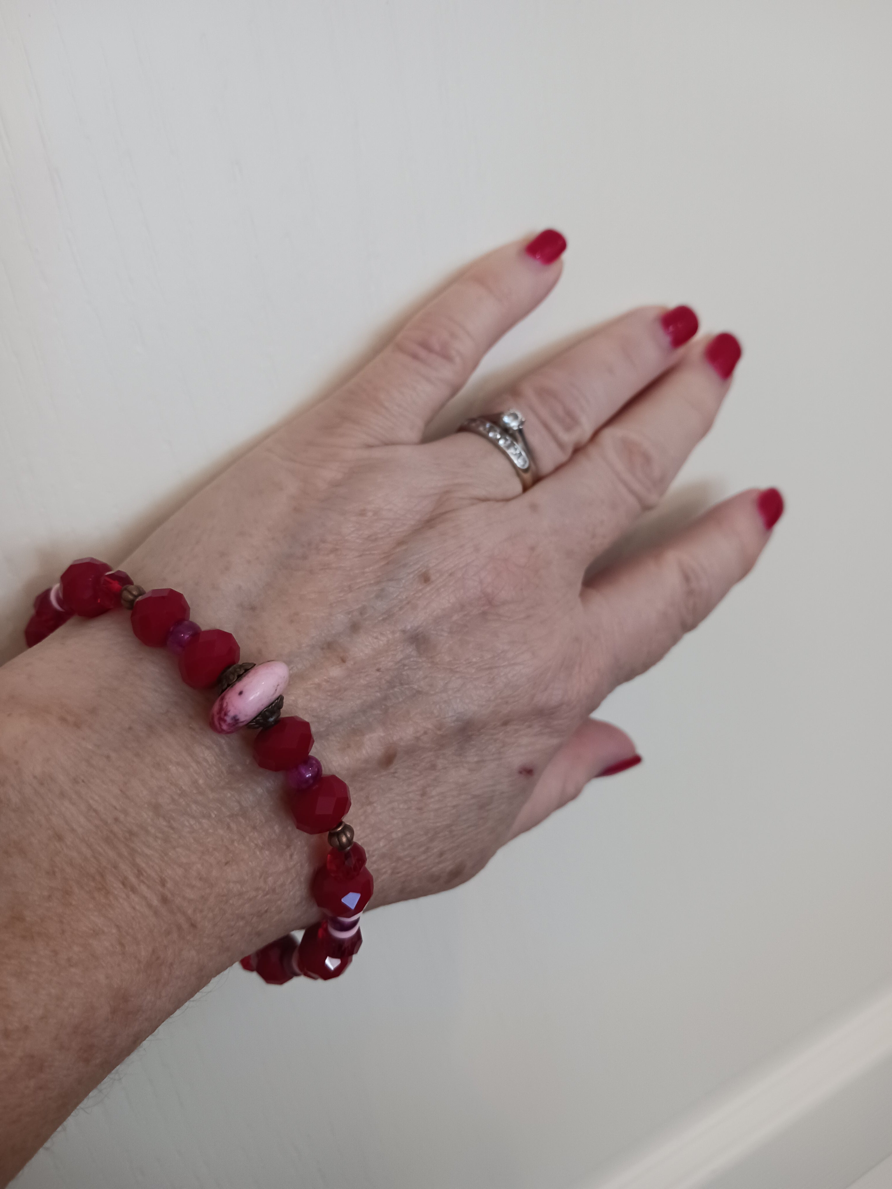 Bracelet Bonbon rouge et rose