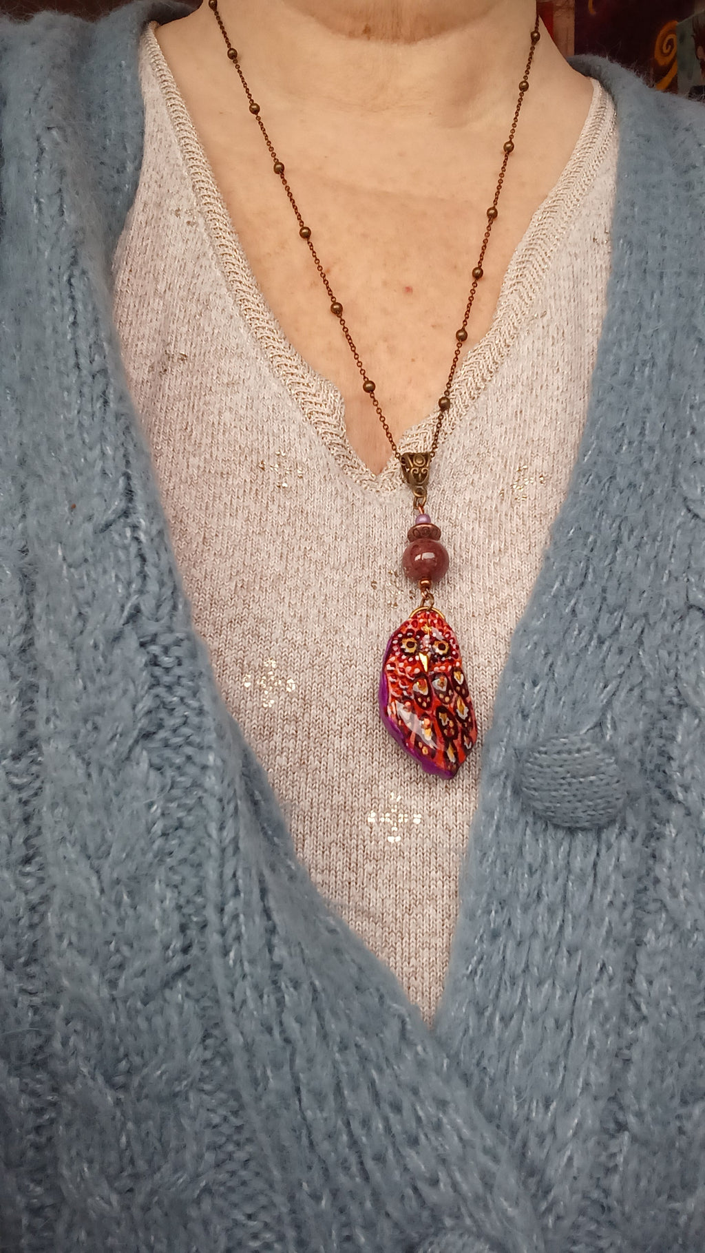 Collier chouette d'automne