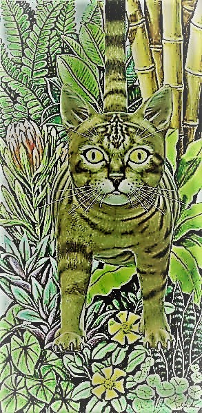 Bague "Le chat vert"