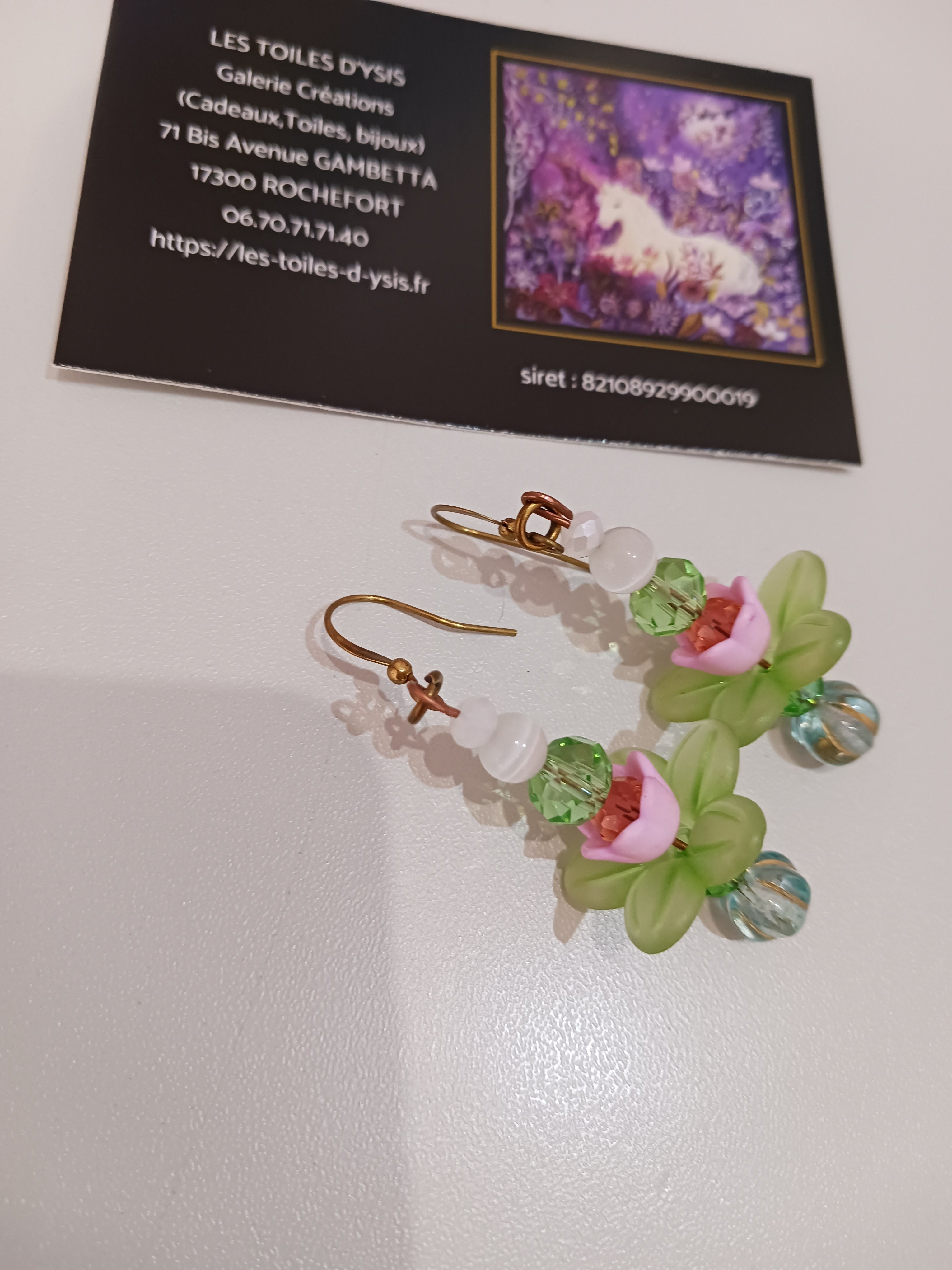 Boucles "Gouttes de pluie sur Nénuphars"