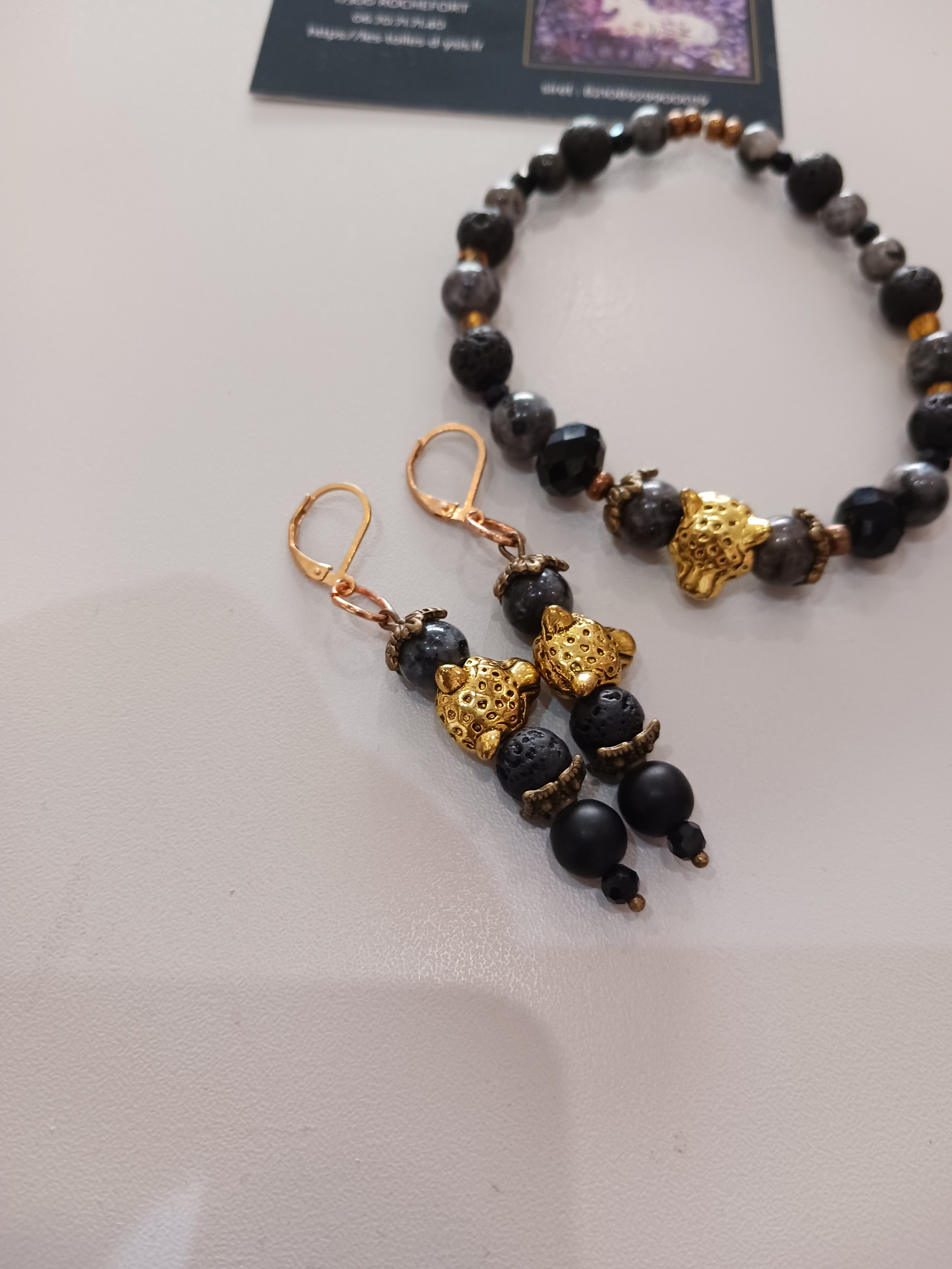 Duo semi précieux panthères