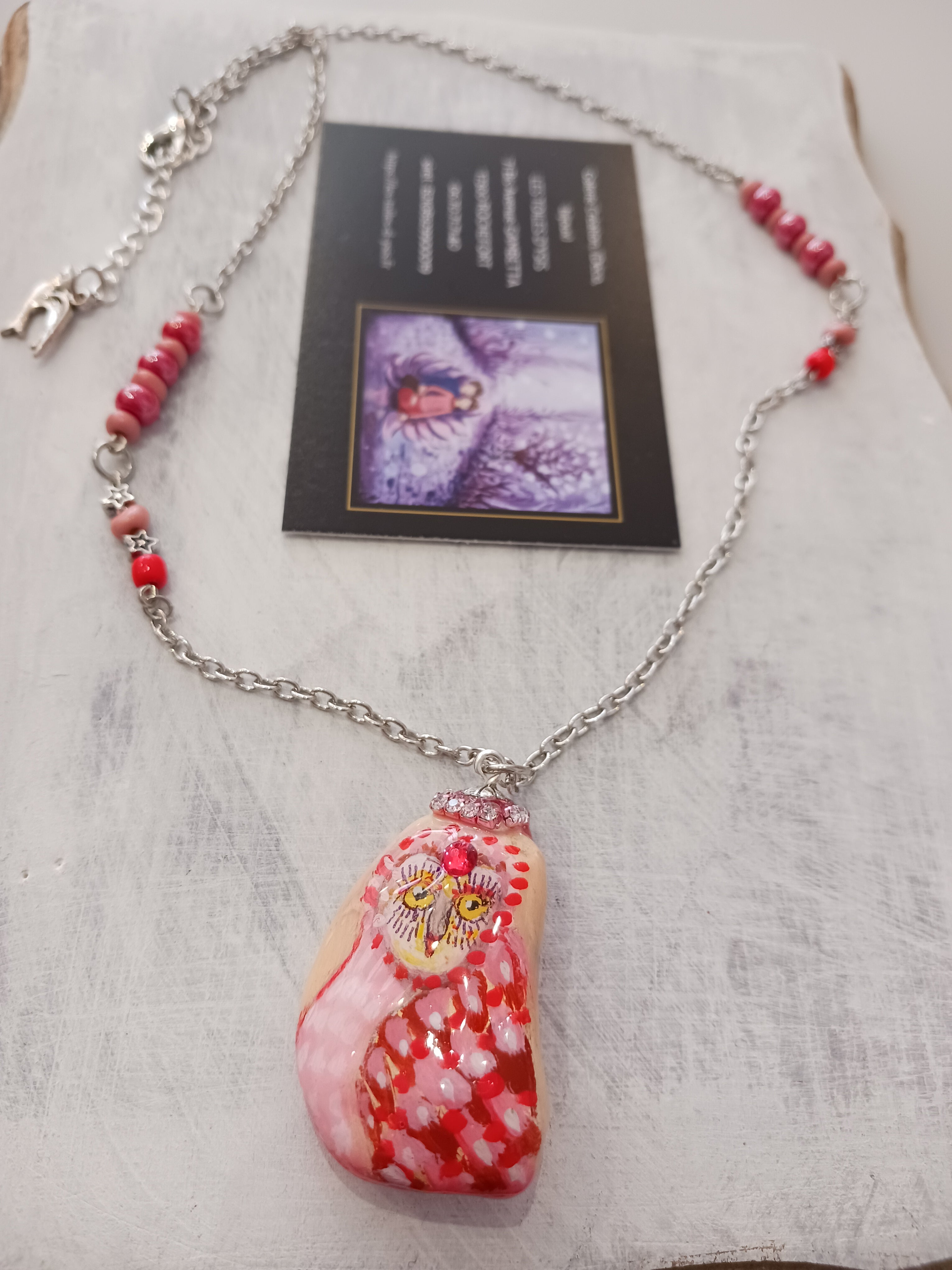 Collier Galet chouette