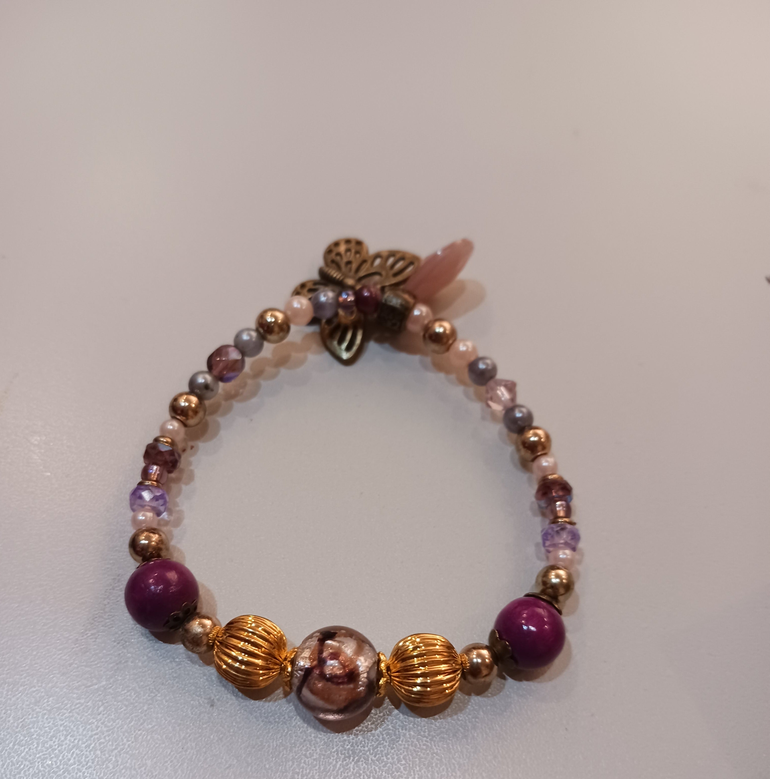 bracelet cristal, papillon