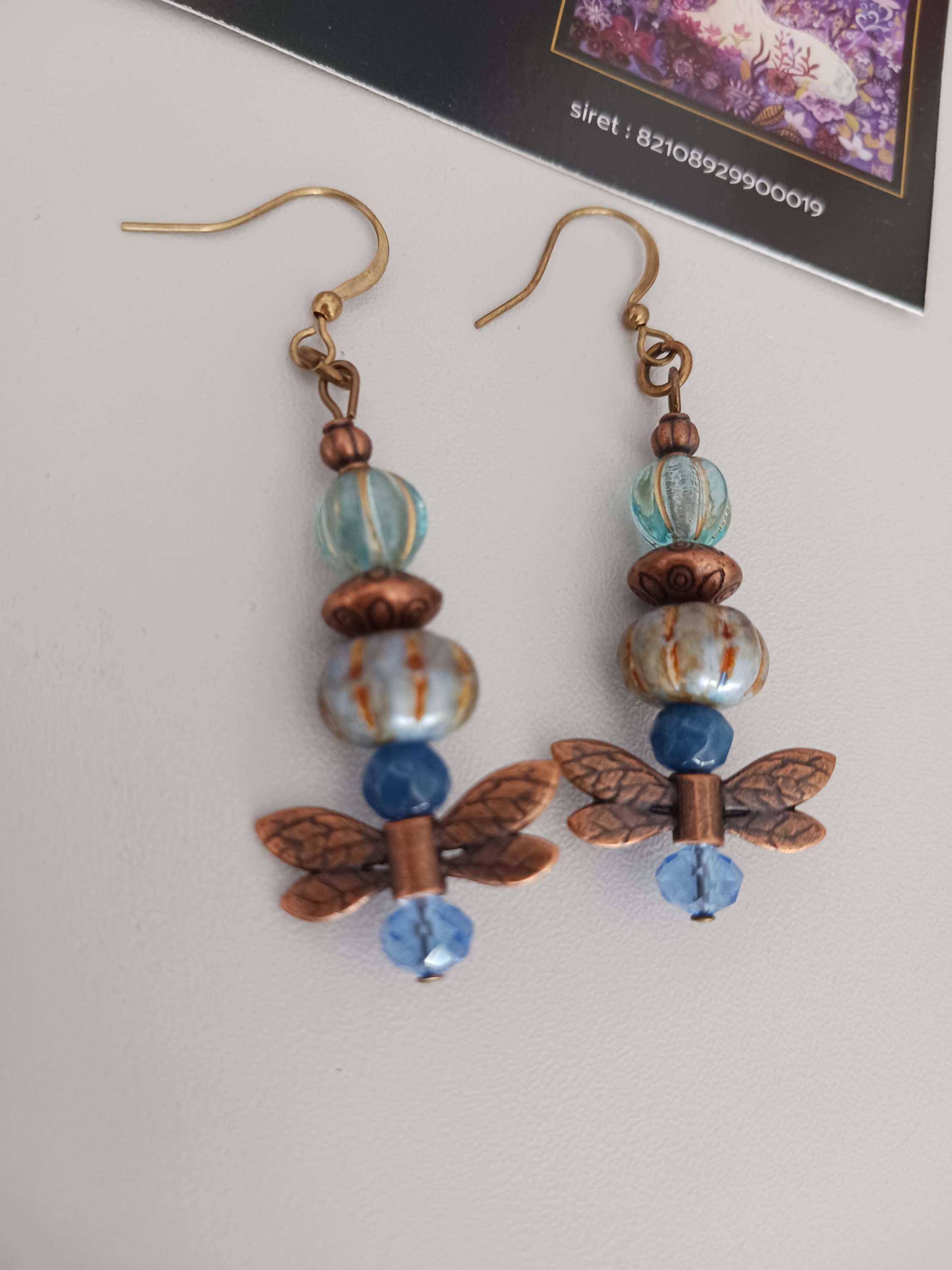 Boucles spiritualité "cuivre bleu"