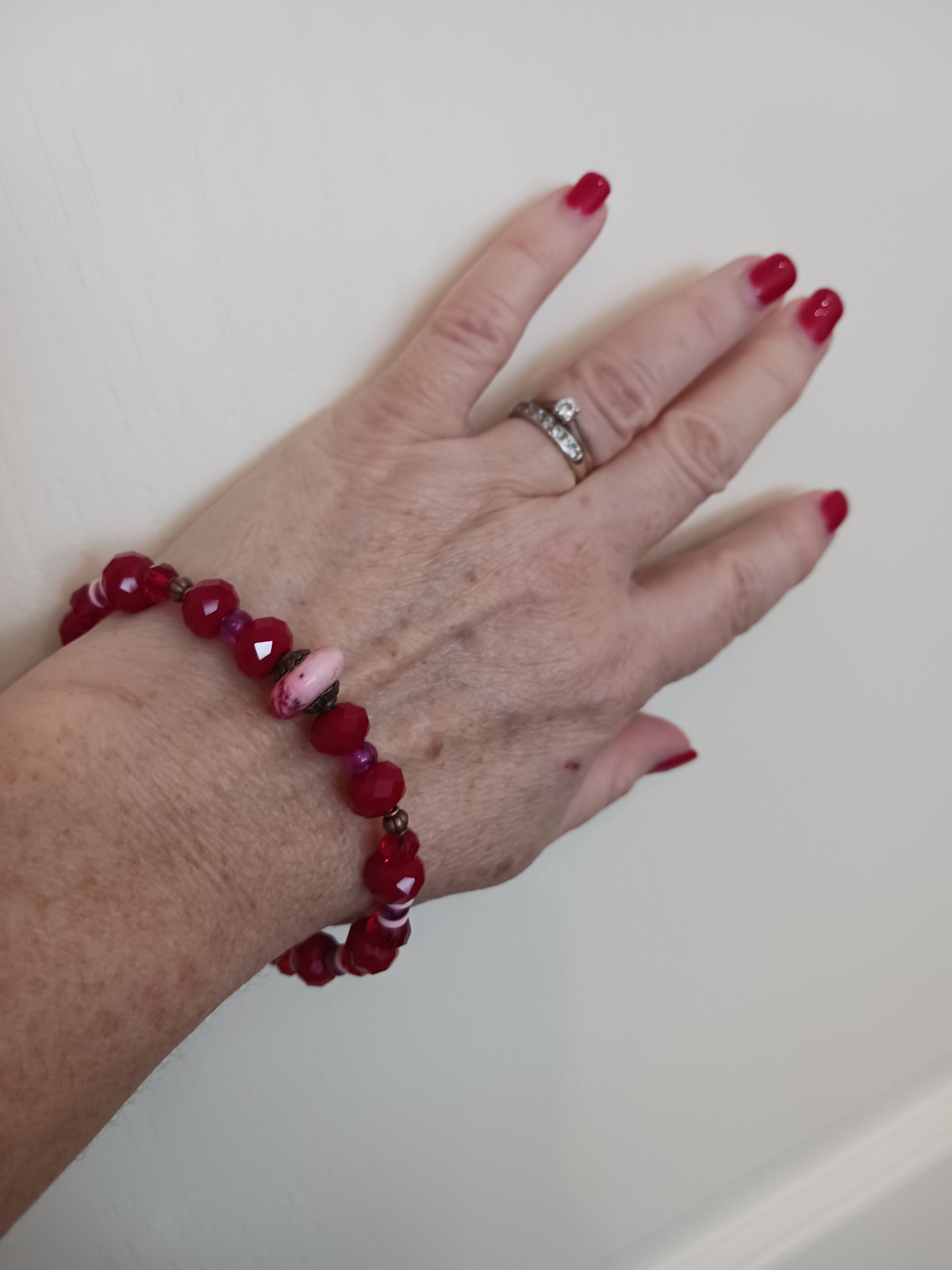 Bracelet Bonbon rouge et rose