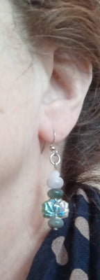 Boucles en Fleur de Lotus de verre irisé