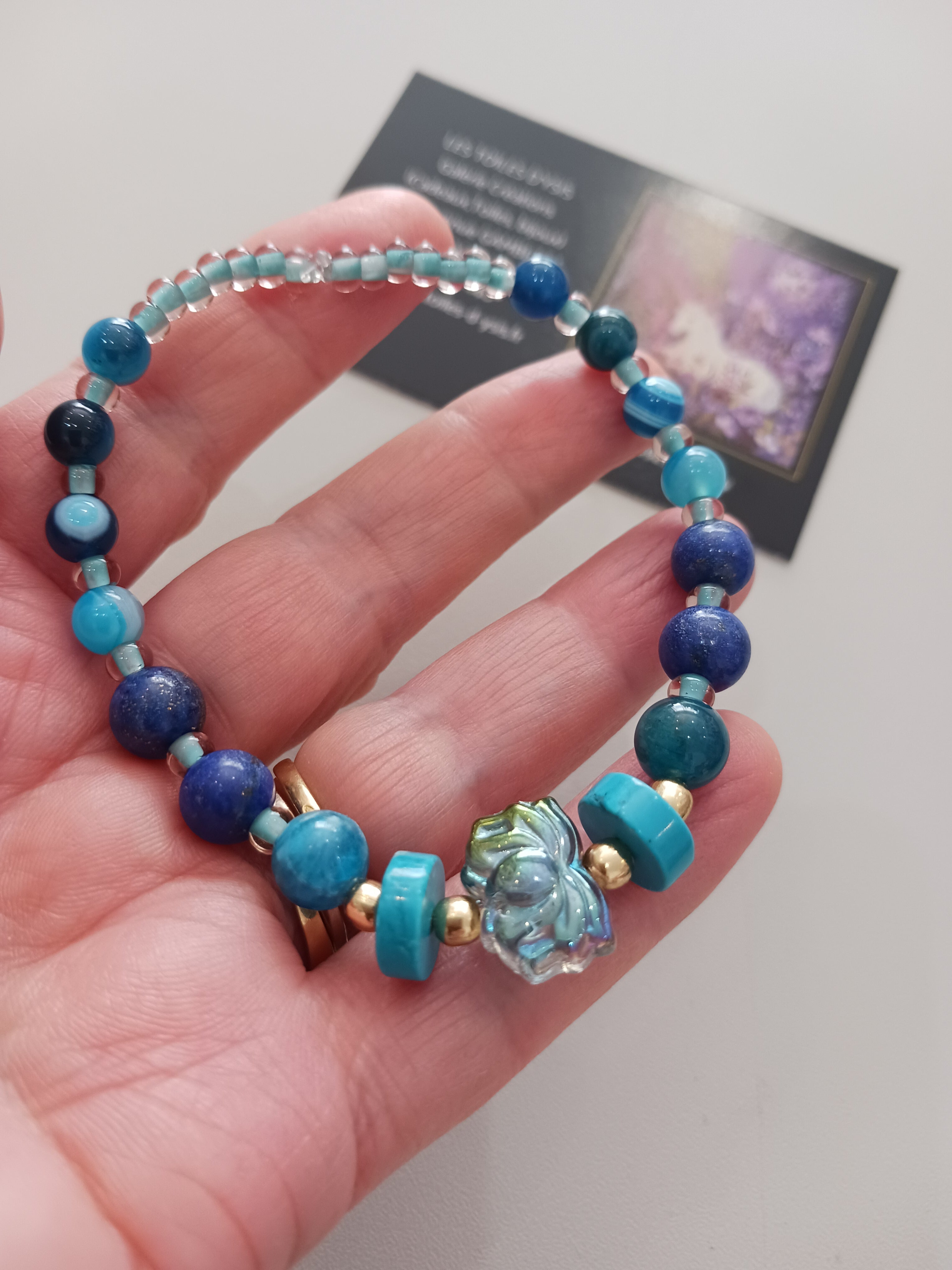Bracelet Lotus bleu