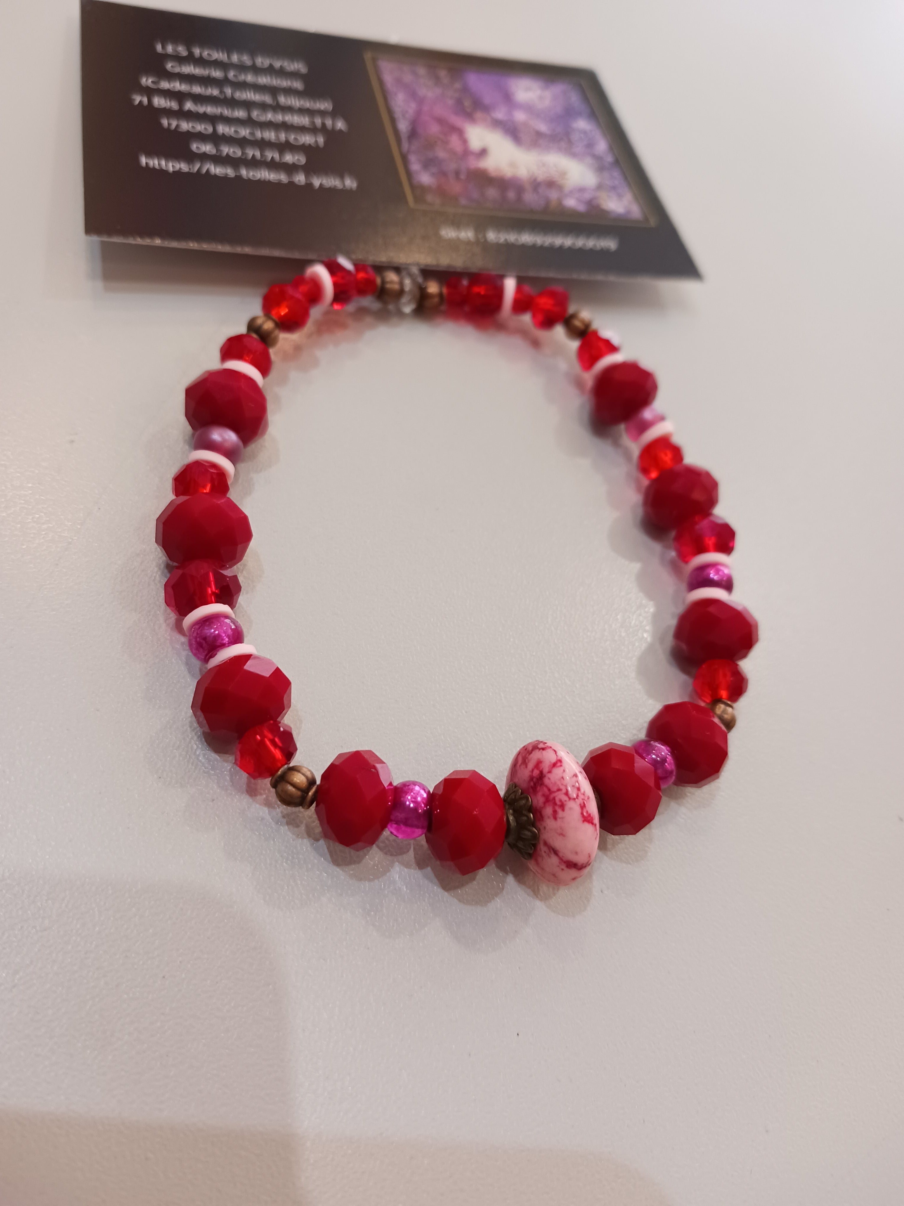 Bracelet Bonbon rouge et rose