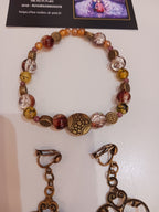 Duo agates, cristal, bronze
