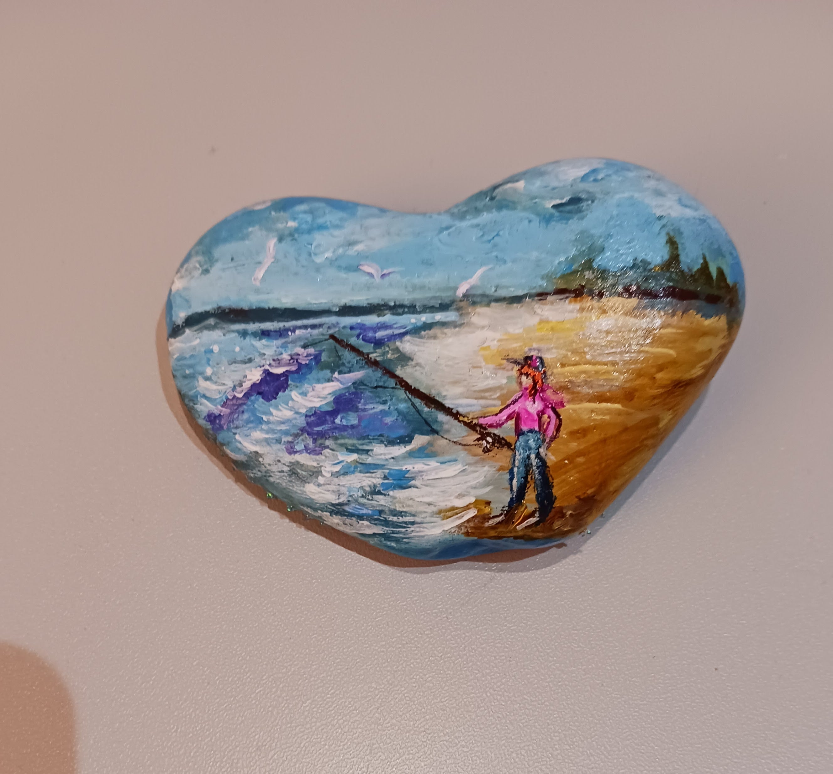 Galet coeur de pêcheur
